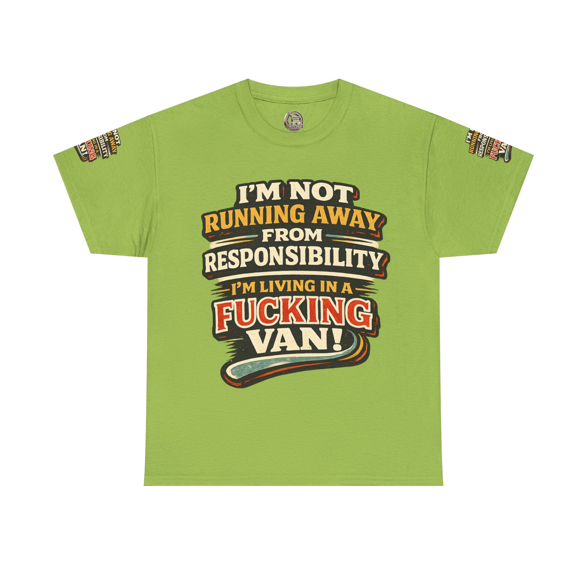 Unisex Heavy Cotton Tee — "I`m Not running Away" Design F**K-Line