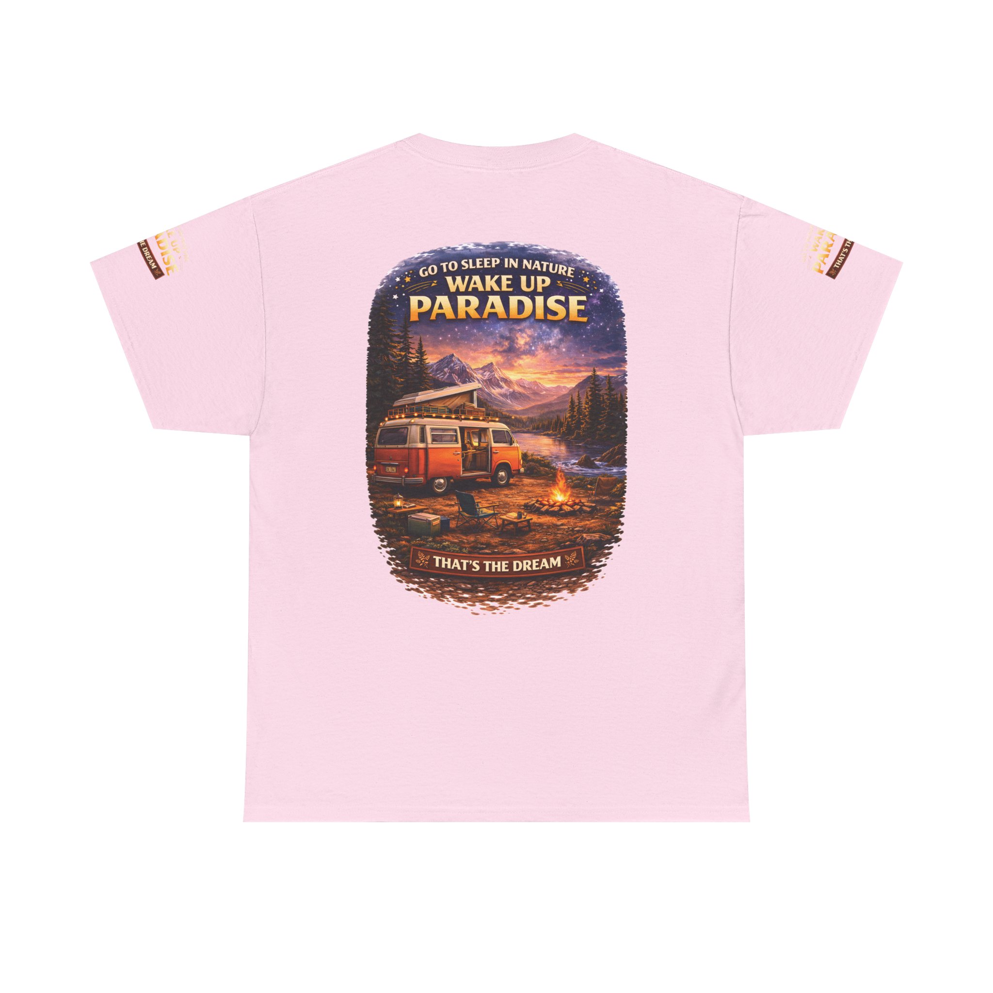 Unisex Heavy Cotton Tee — "Go Sleep In Nature" Design Scenic-Line