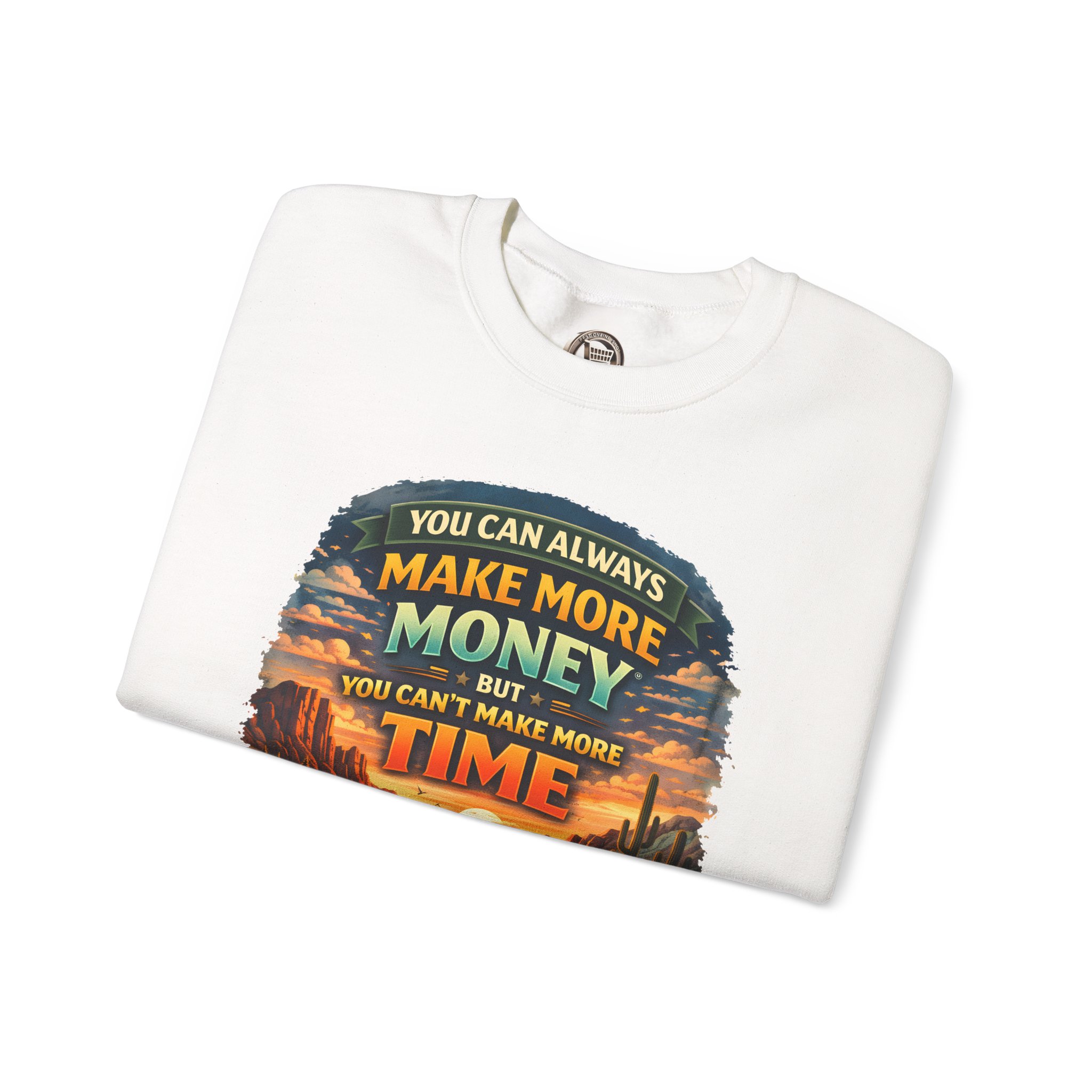 Unisex Heavy Blend™ Crewneck Sweatshirt — "You Can Always Make More Money" Design Scenic-Line