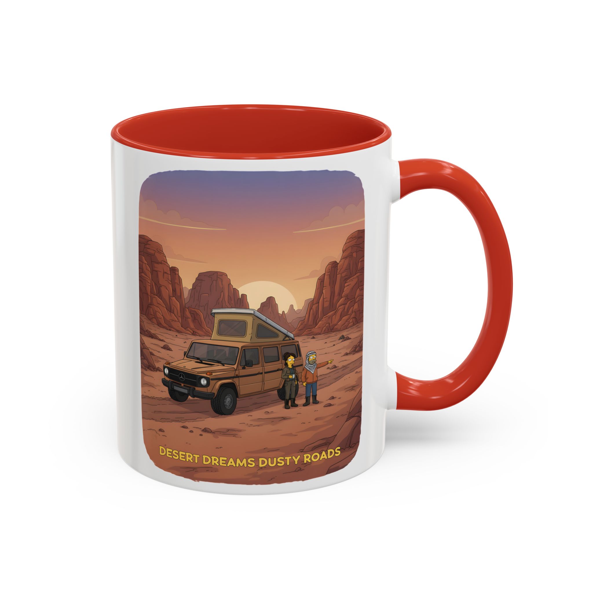 Accent Coffee Mug (11, 15oz) — "Desert Dreams Dusty Roads" Design Sitcom-Line