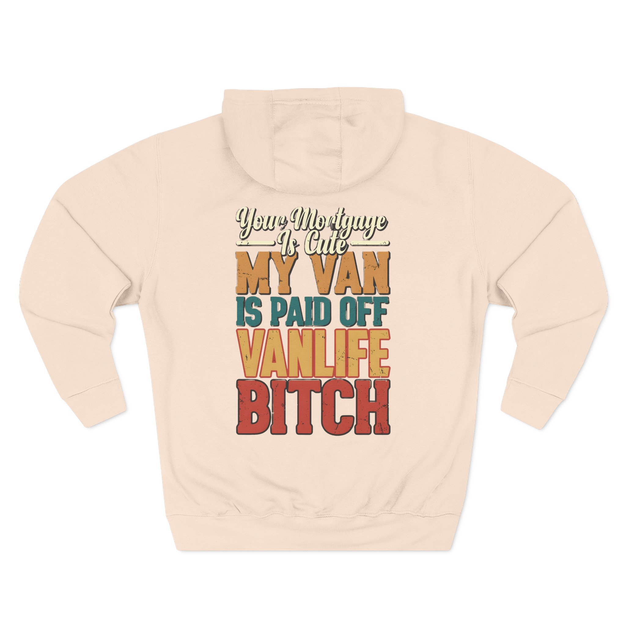 Three-Panel Fleece Hoodie - "Your Mortgage Is Cute" Design F**K-Line