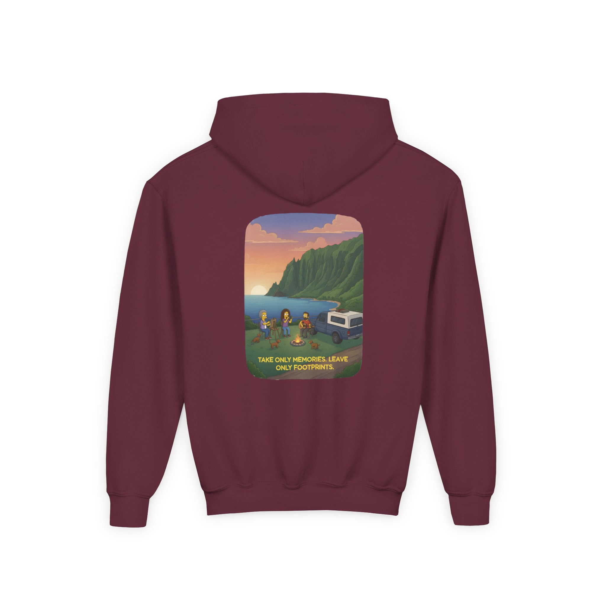 Youth Hoodie(Gildan) – "Take Only Memories-Leave Only Footprints (Design Sitcom-Line)