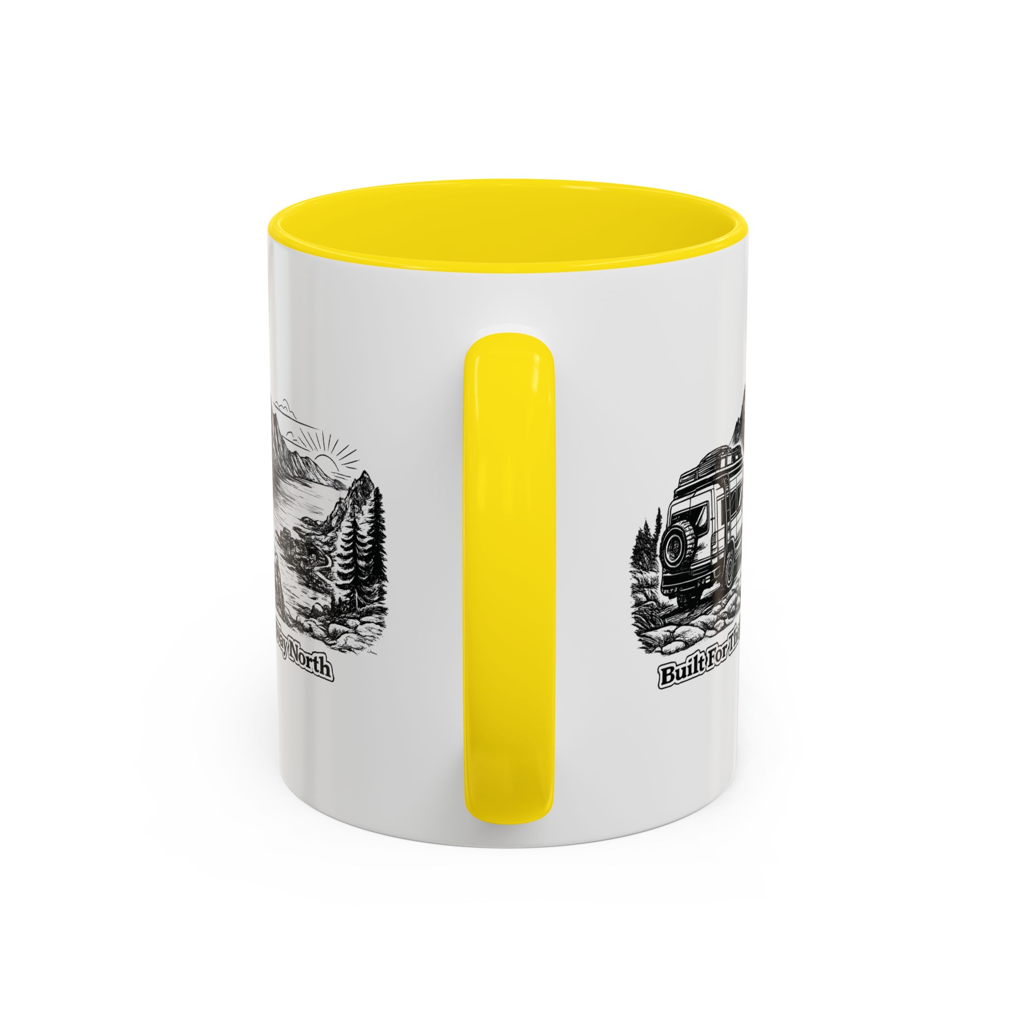 9755719065422349830_2048.jpeg Accent Coffee Mug (11, 15oz) — "Built For The Long Way North" Design Minimal-Line