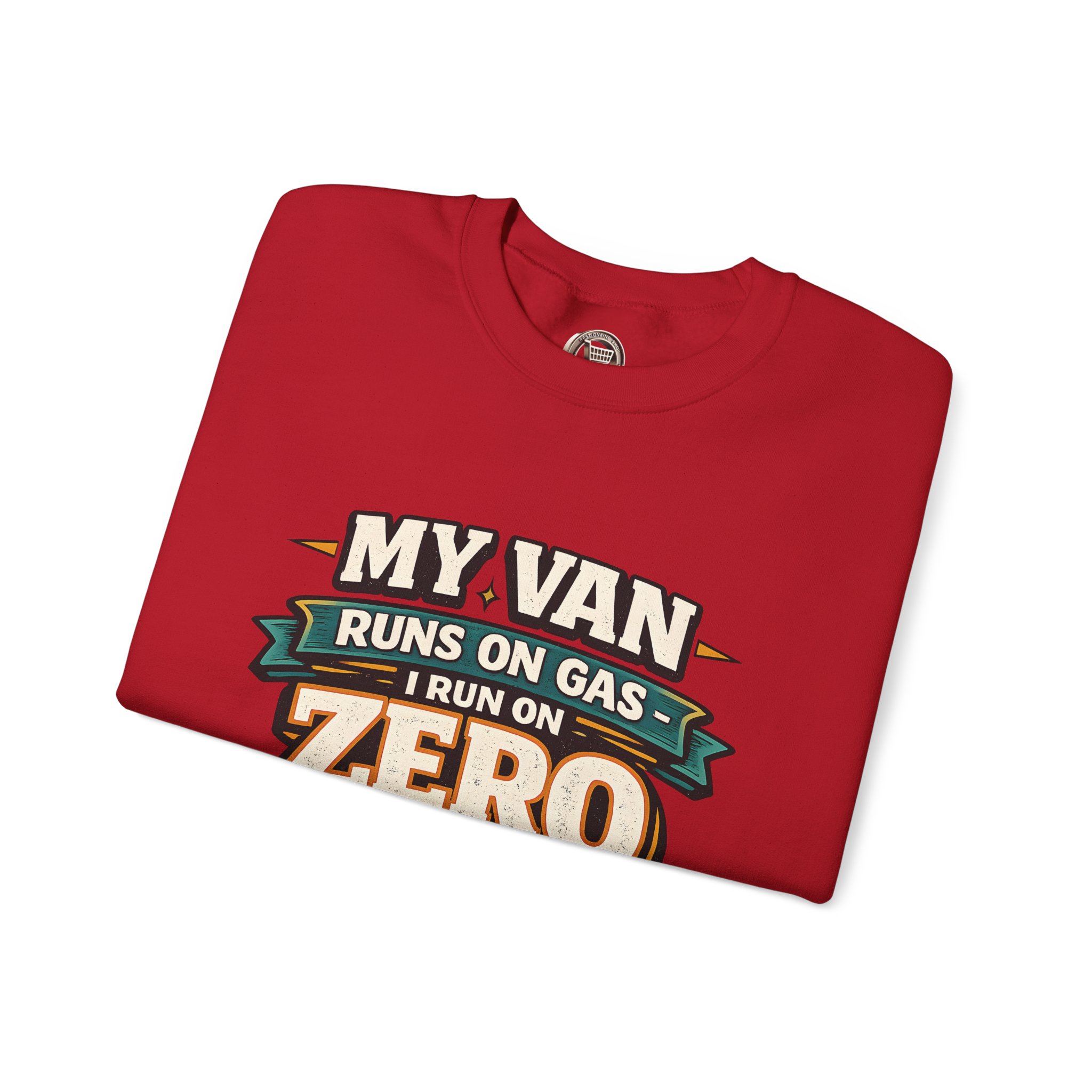 Unisex Heavy Blend™ Crewneck Sweatshirt — "My Van Runs On Gas" Design F**K-Line