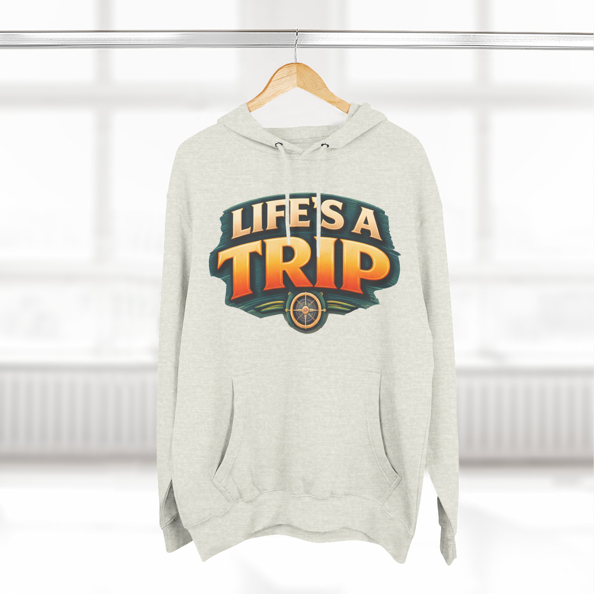 Three-Panel Fleece Hoodie - "Life s A Trip" Design Scenic-Line