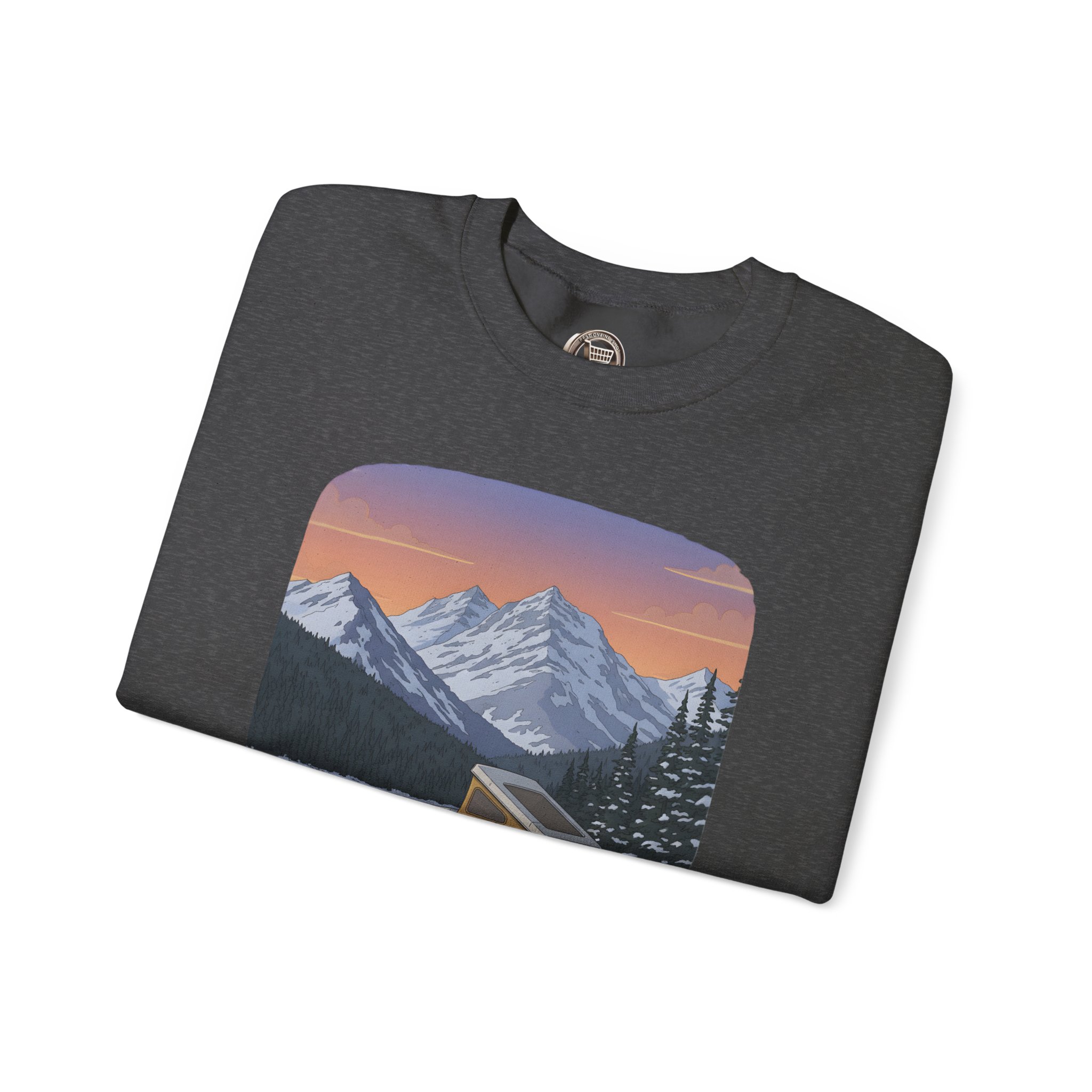 Unisex Heavy Blend™ Crewneck Sweatshirt — "Chase The Views-Not The Crowds"" Design Sitcom-Line