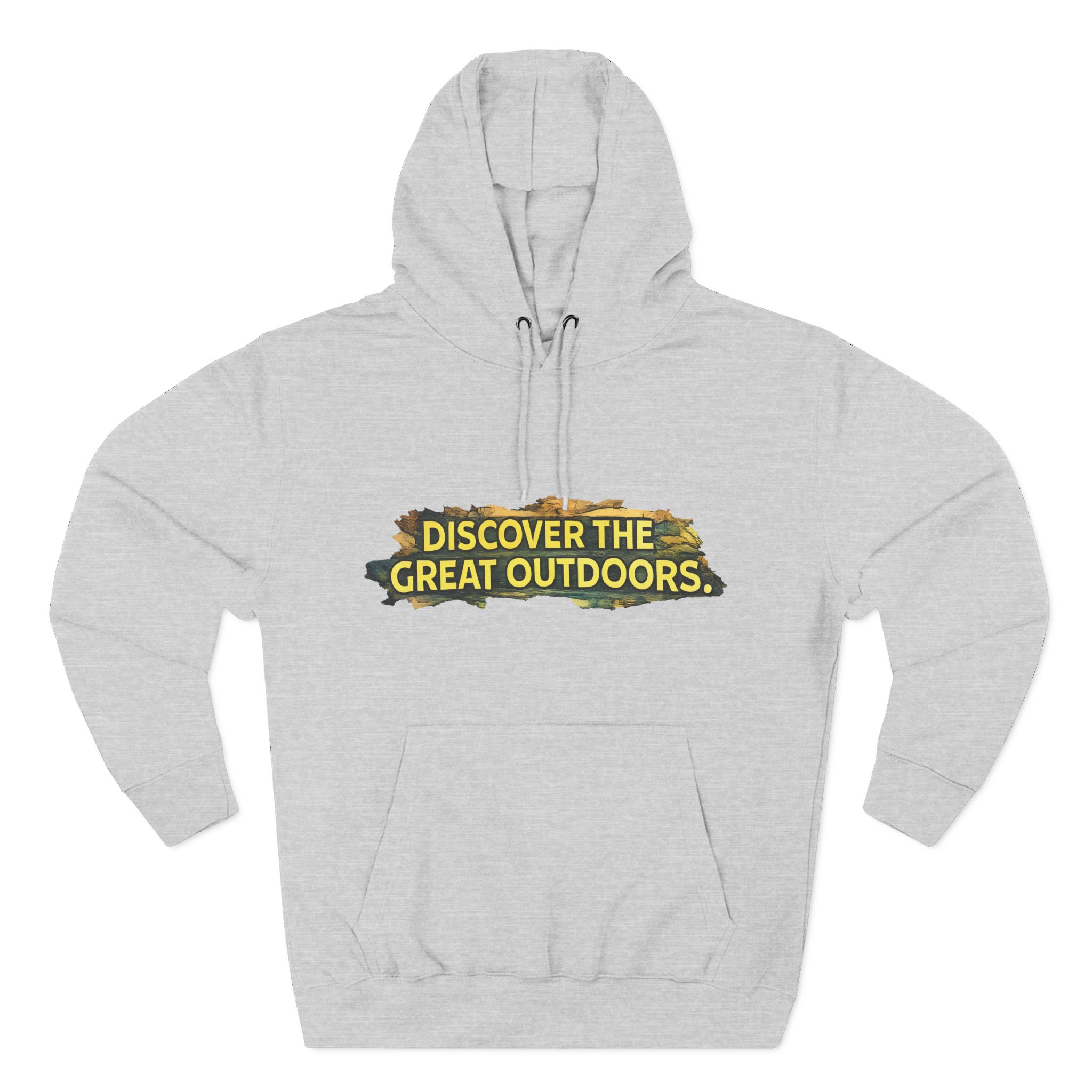 Three-Panel Fleece Hoodie - "Discover The Great Outdoors" Design Cubic-Line