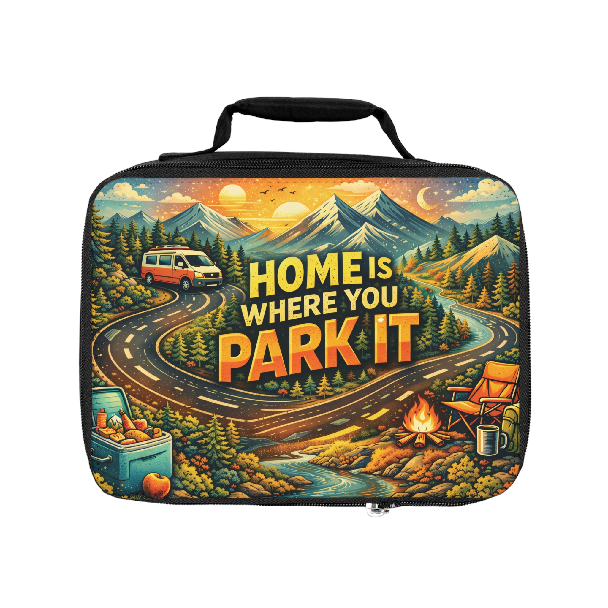 Adventure Lunch Bag — "Home Is Where You Park It" Camping Lunch Tote