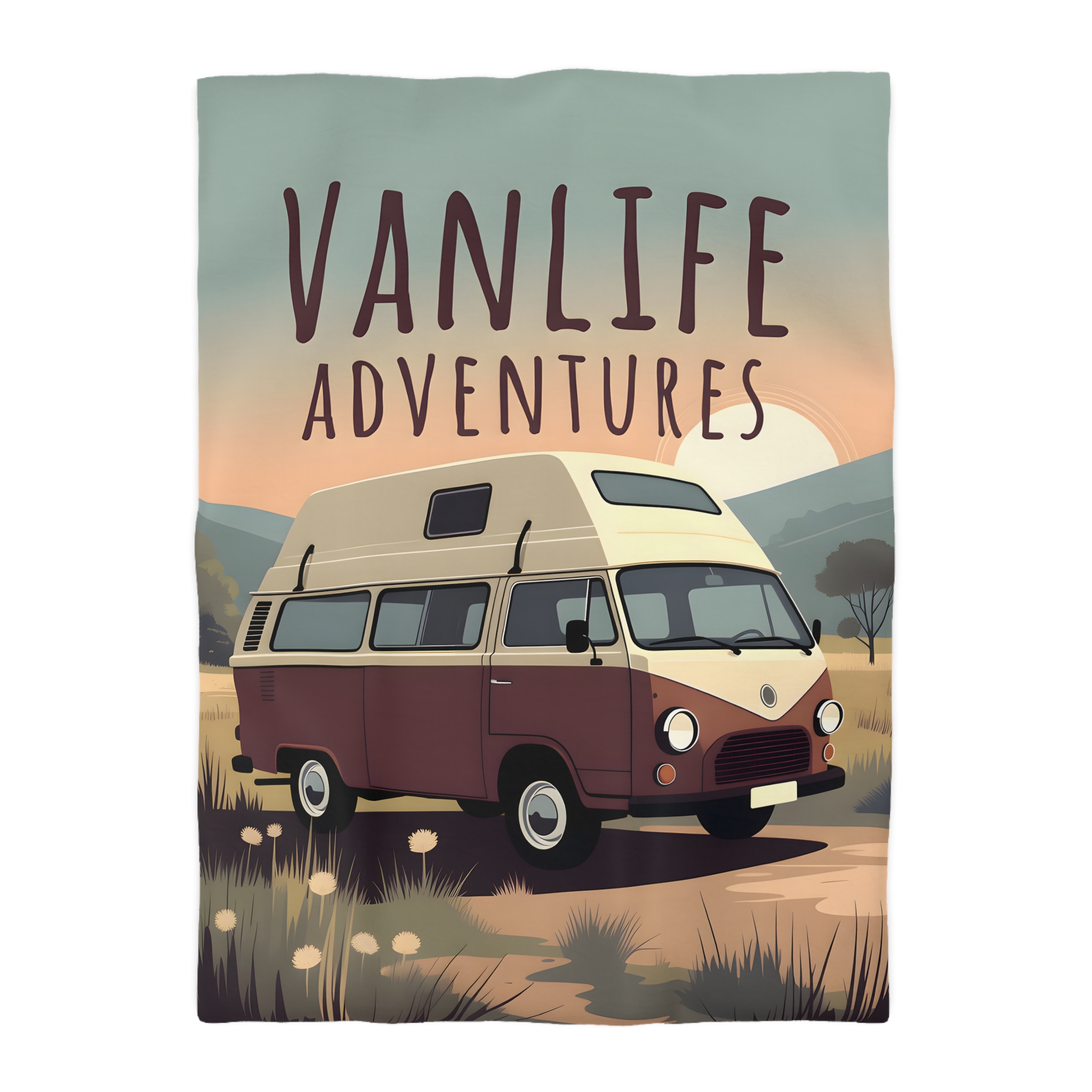 9783315838750130772_2048.jpeg Duvet Cover — "Vanlife Adventures" Vintage Camper Van Bedding for Travel Lovers