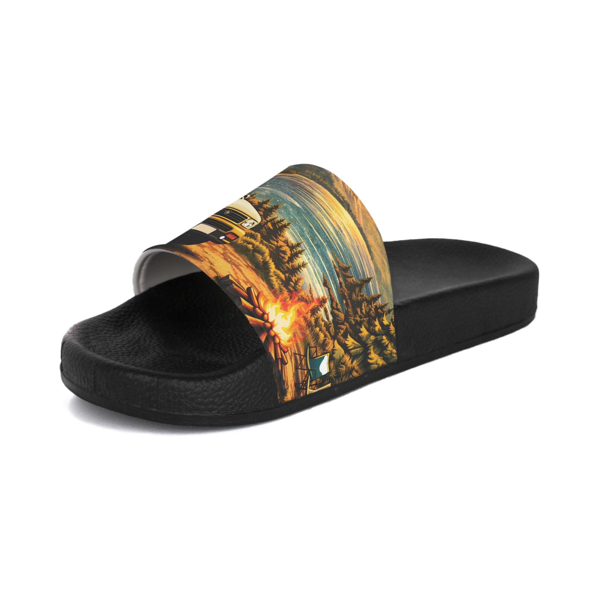 Women's Slide Sandals - Orange Camper Slides (Scenic-Line)