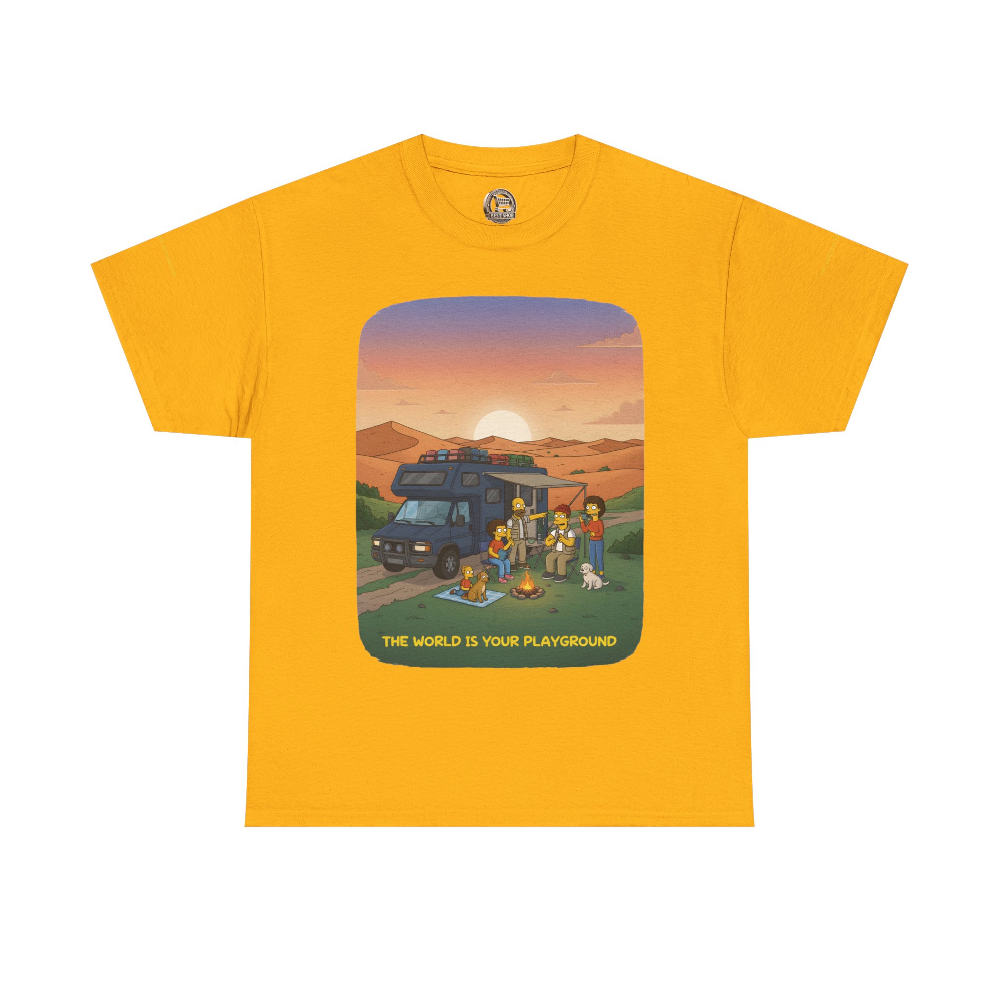 Unisex Heavy Cotton Tee — "The World Is Your playground" Design Sitcom-Line