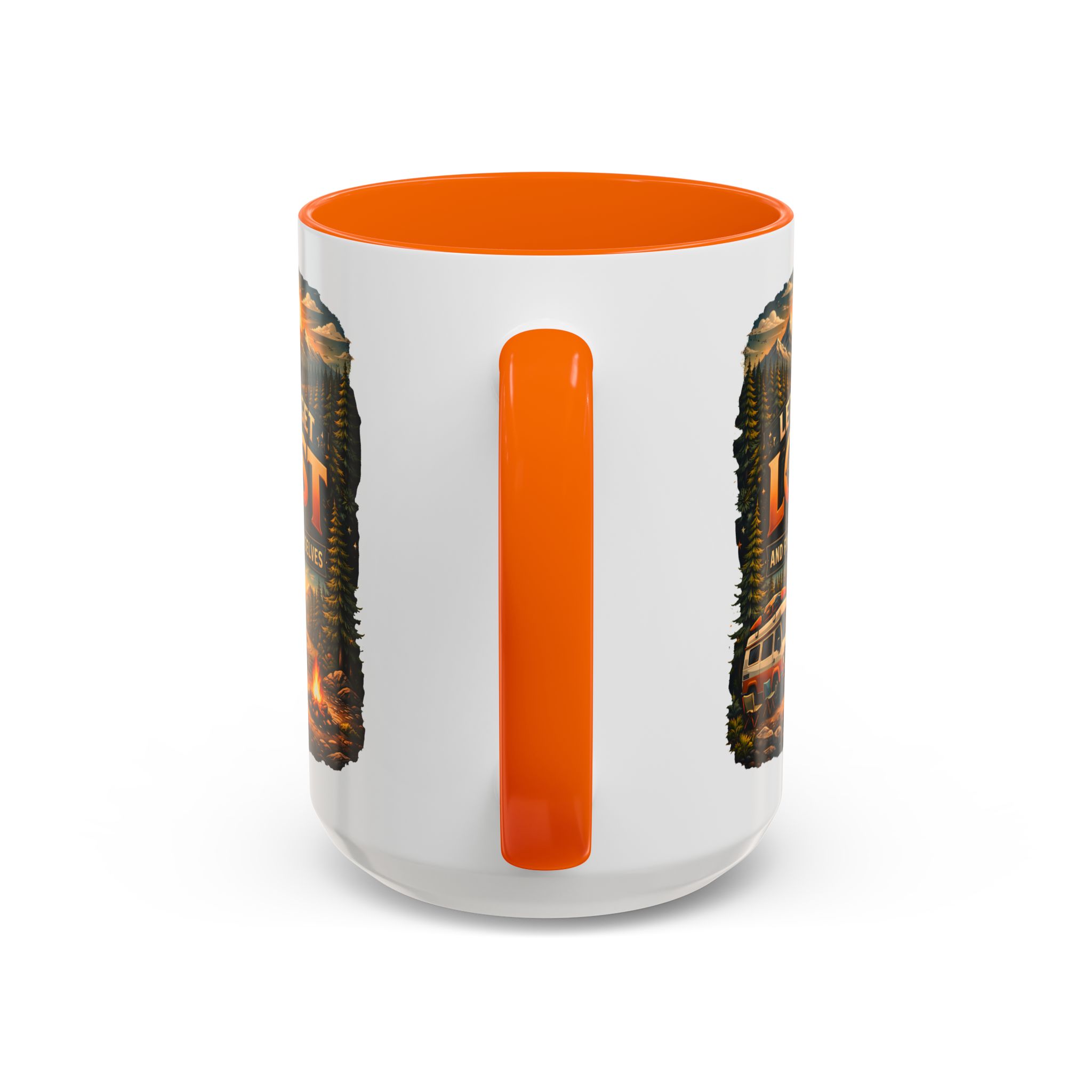 Accent Coffee Mug (11, 15oz) — "Let´s Get Lost And Find Ourselfs" Design Scenic-Line