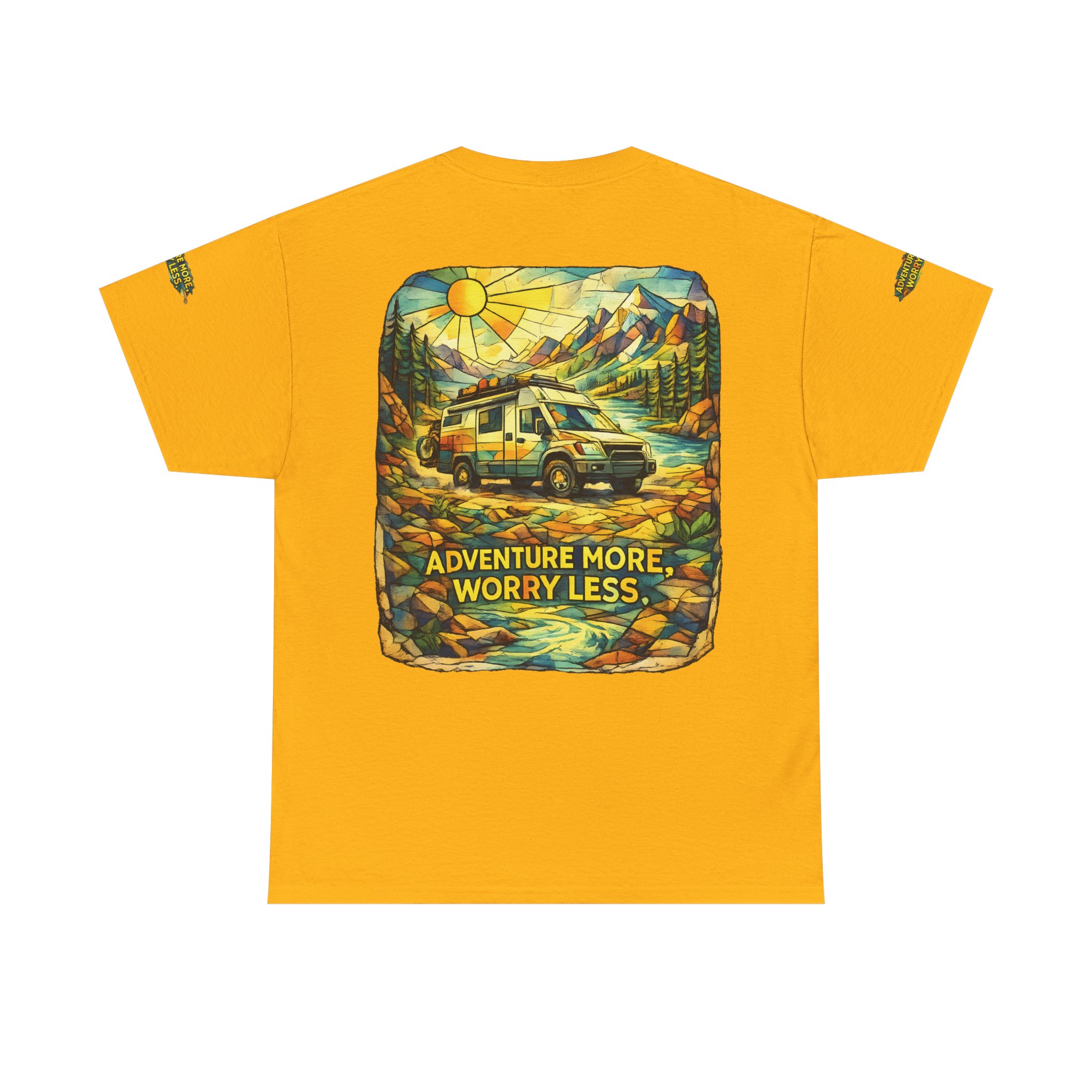 9799331257726883367_2048.jpeg Unisex Heavy Cotton Tee — "Adventure More Worry Less" Design Cubic-Line