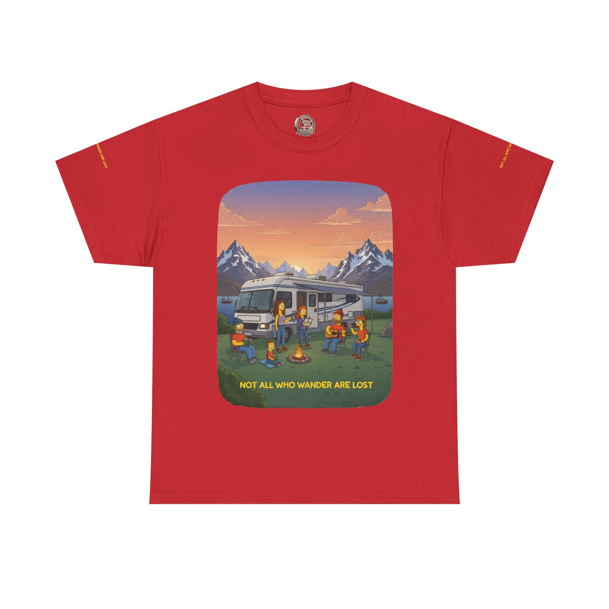 Unisex Heavy Cotton Tee — "Not All Who Wander Are Lost" Design Sitcom-Line