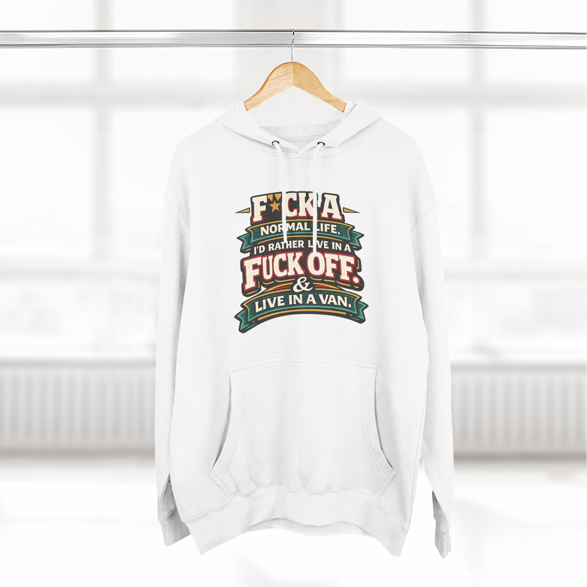 9802645475441647272_2048.jpeg Three-Panel Fleece Hoodie - "Fuck A Normal Life" Design F**K-Line