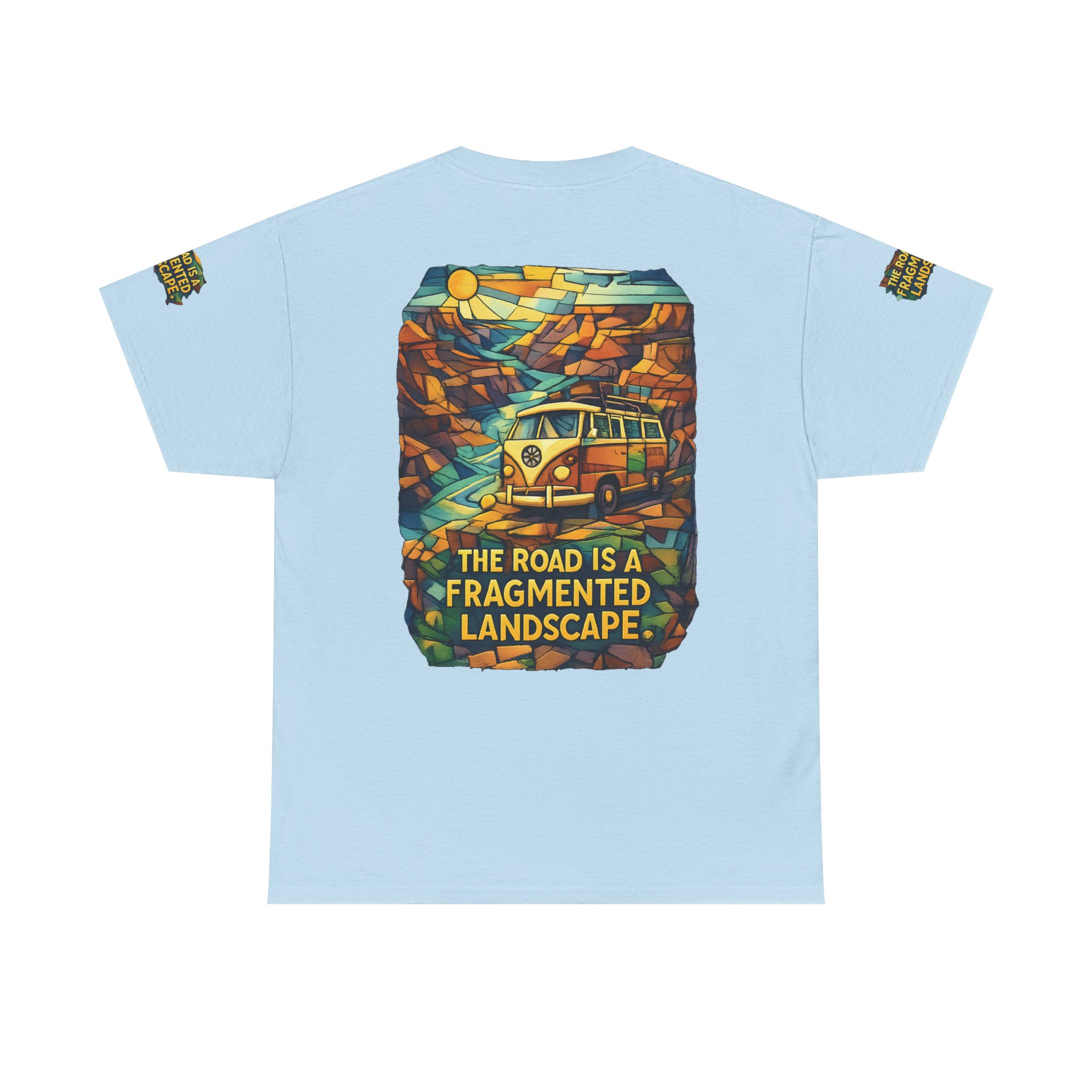 9806019271968167885_2048.jpeg Unisex Heavy Cotton Tee — "The Road Is A Fragmented Landscape" Design Cubic-Line