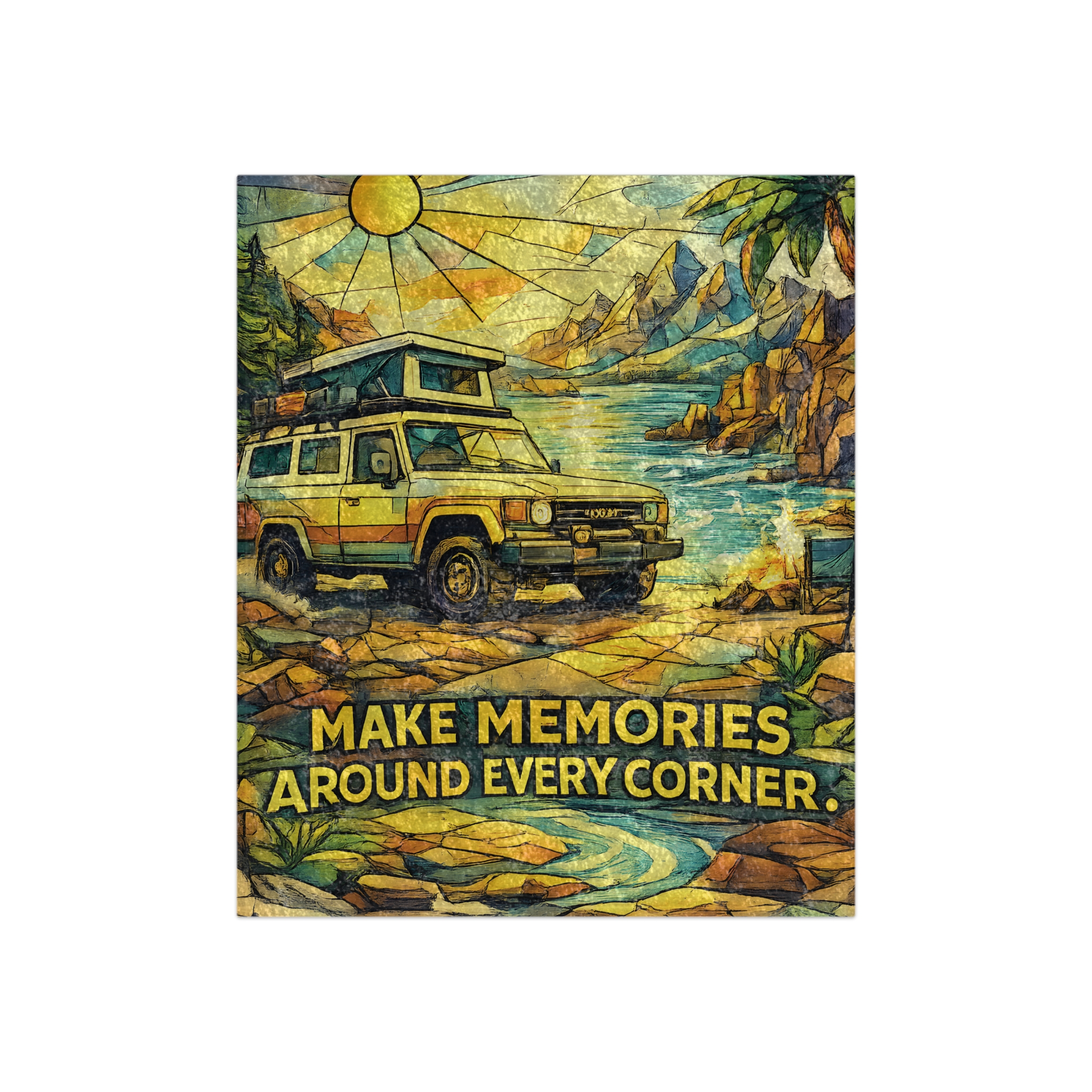 9811253427542825712_2048.jpeg Crushed Velvet Blanket —"Make Memories Around Every Corner" Design Cubic-Line (Campervan)