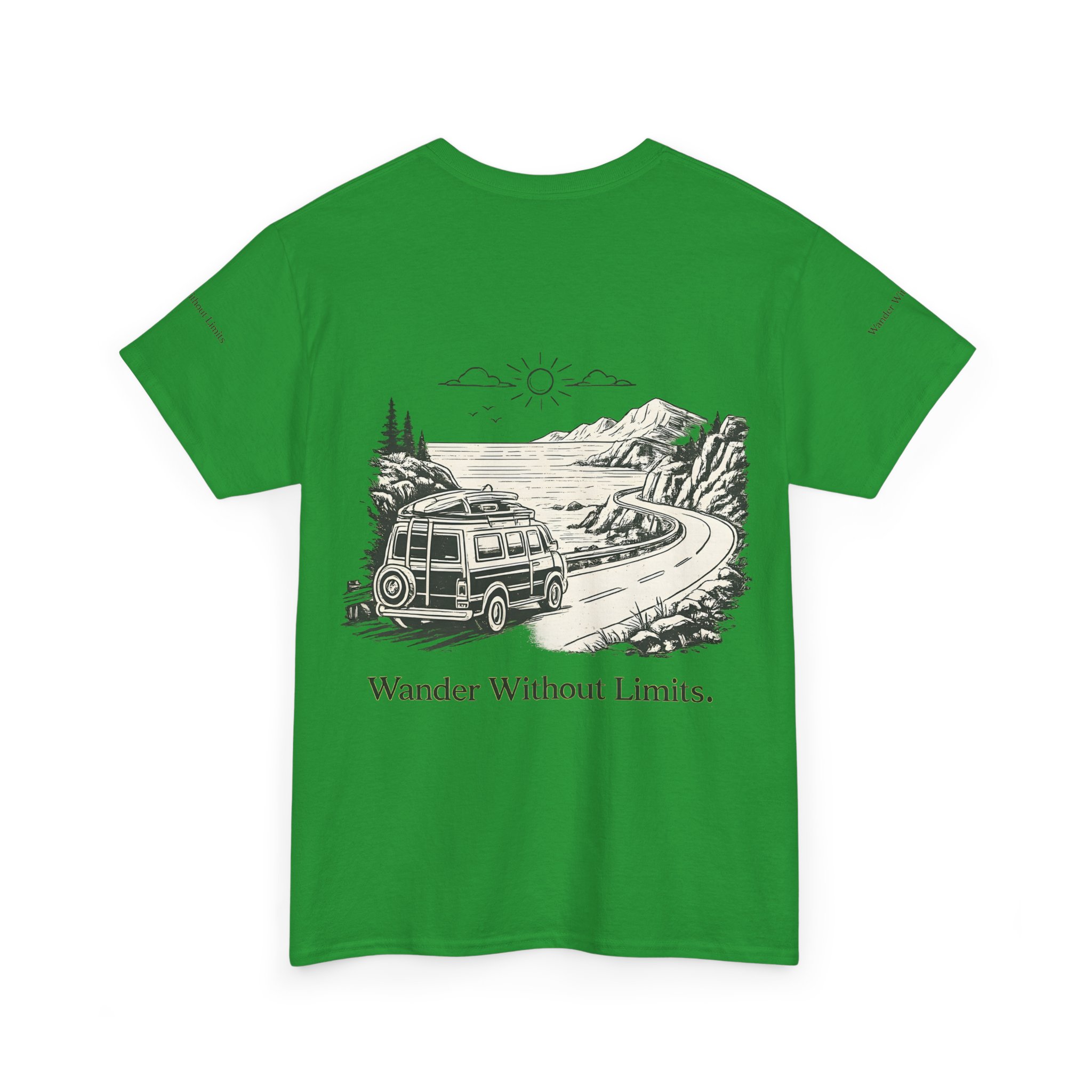 9819095022239359167_2048.jpeg Unisex Heavy Cotton Tee — "Wander Without Limits" Design Minimal-Line