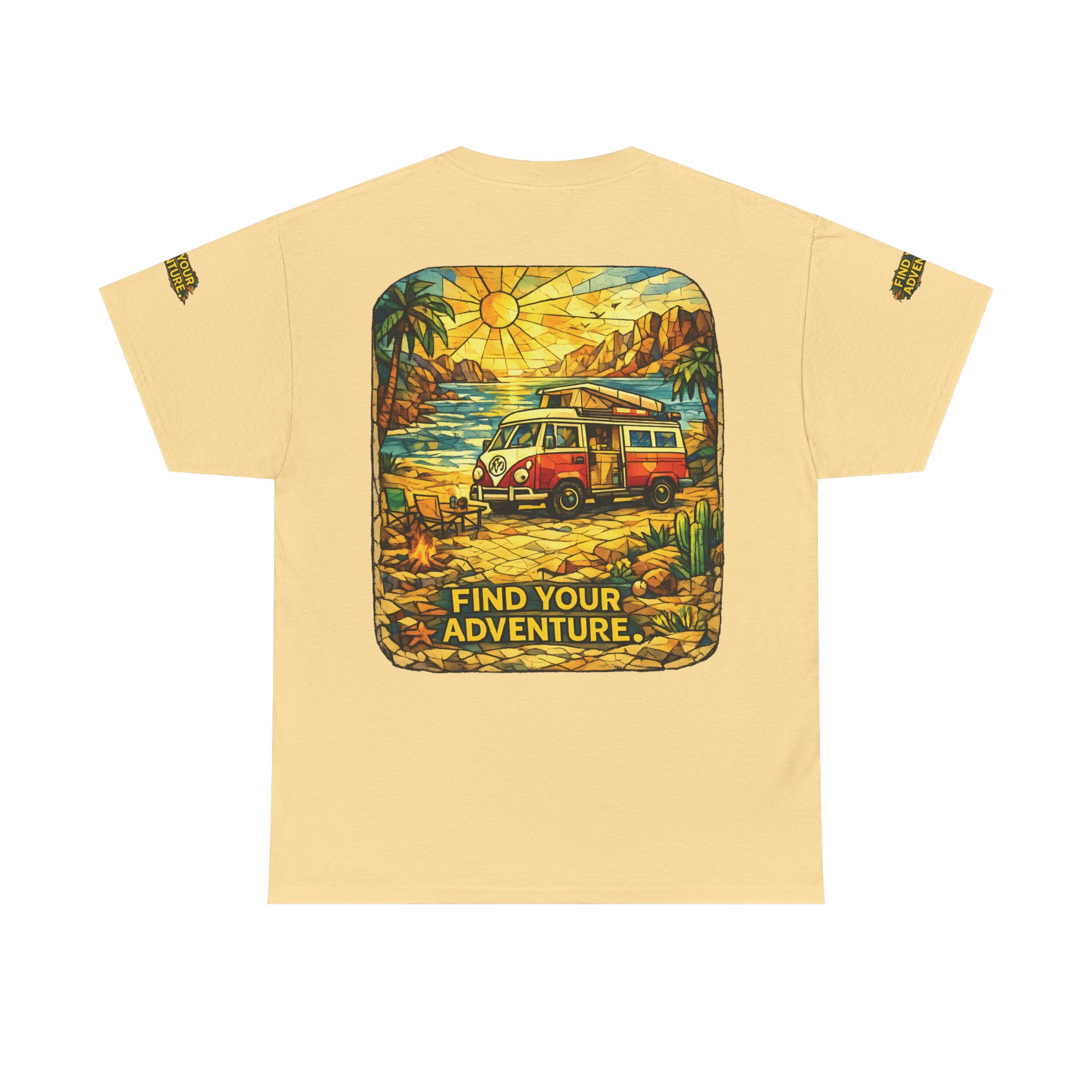 Unisex Heavy Cotton Tee — "Find Your Adventure" Design Cubic-Line