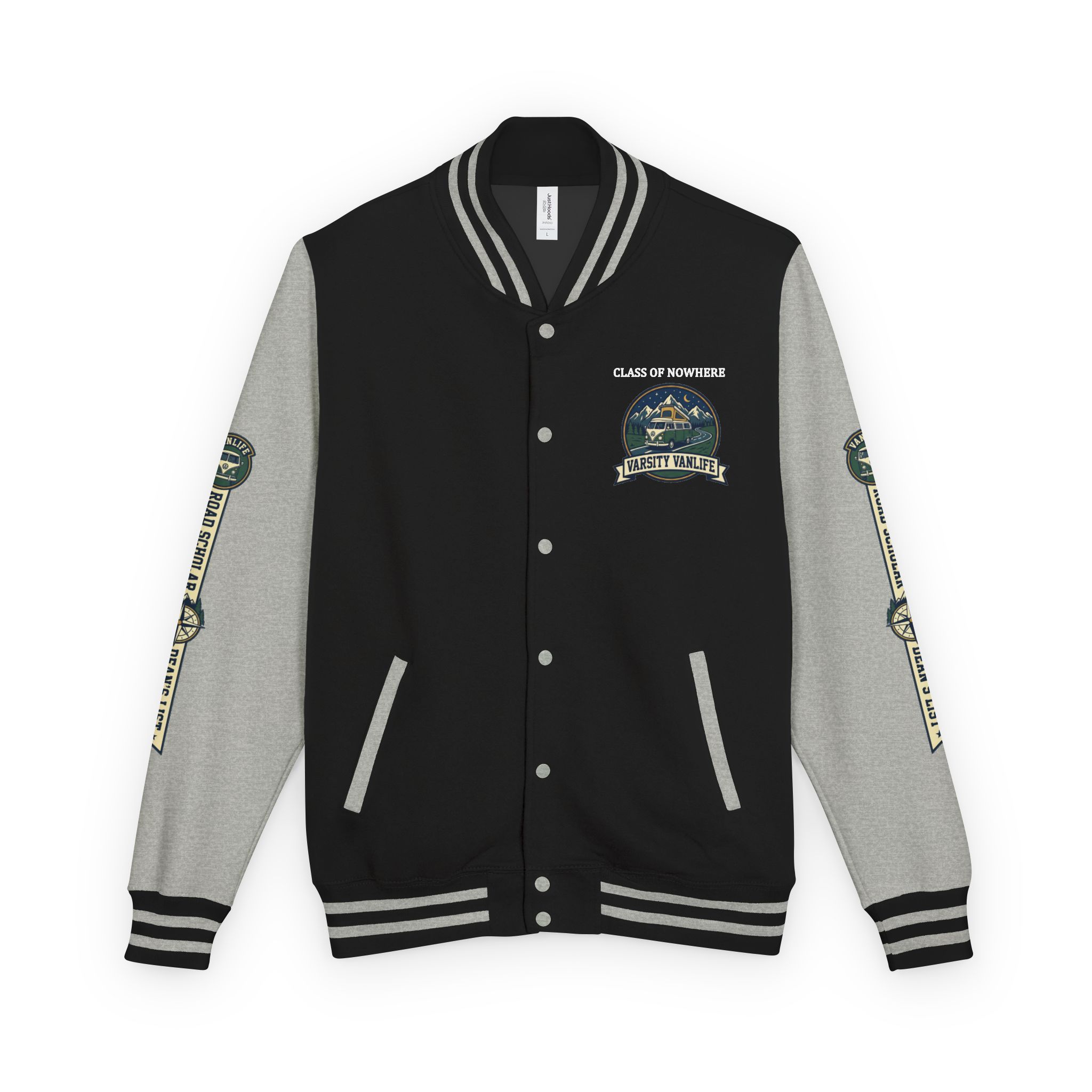 Unisex Heavyweight Letterman Jacket (Awdis) —"Adventure Academy" Road Trip Team Varsity Jacket