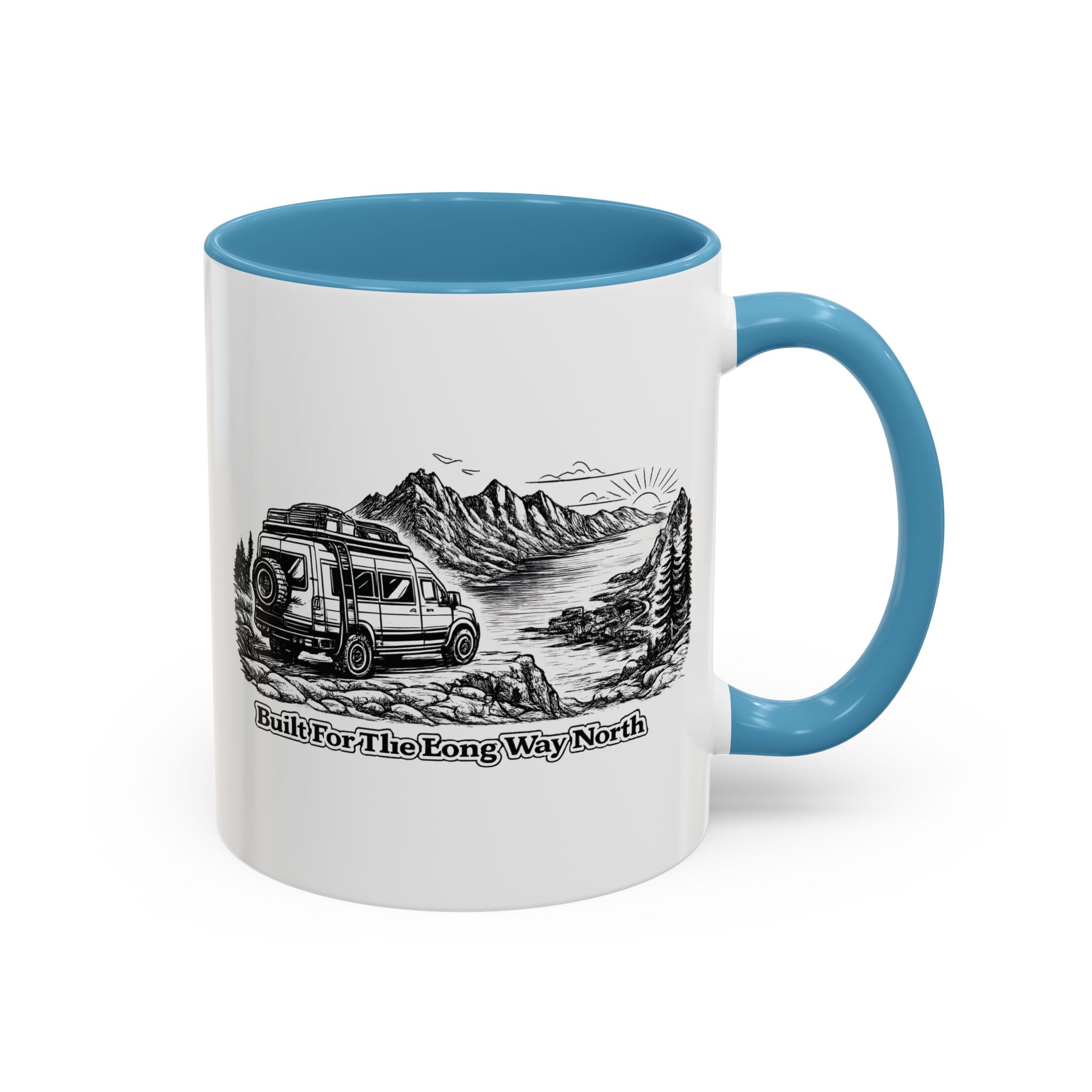 9831376790901426882_2048.jpeg Accent Coffee Mug (11, 15oz) — "Built For The Long Way North" Design Minimal-Line