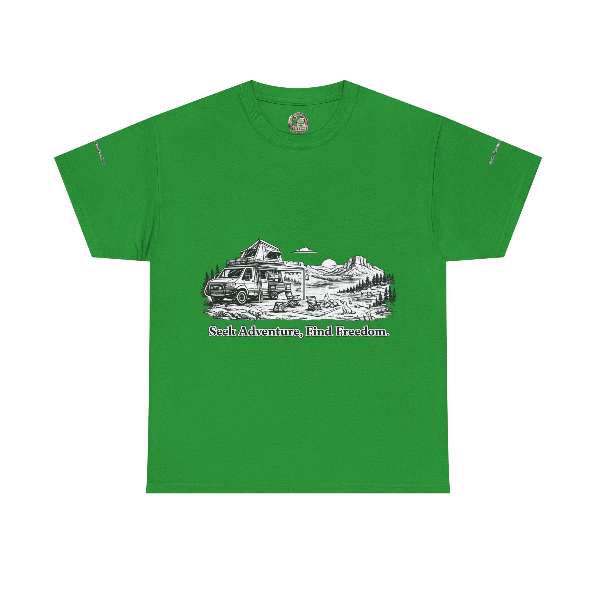 9835097909394993476_2048.jpeg Unisex Heavy Cotton Tee — "Seek Adventure, Find Freedom" Design Minimal-Line