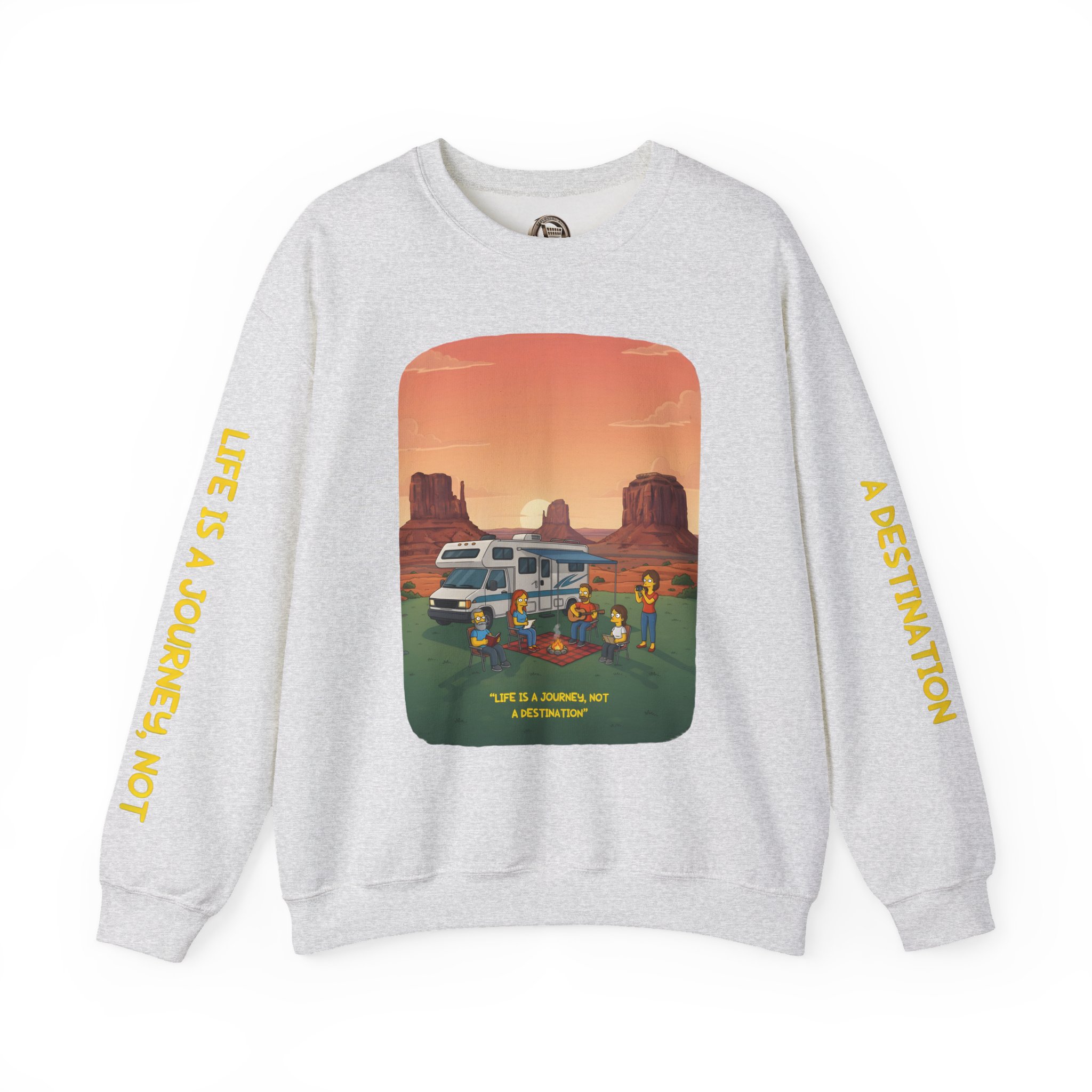 Unisex Heavy Blend™ Crewneck Sweatshirt — "Life Is A Journey-Not A Destination" Design Sitcom-Line