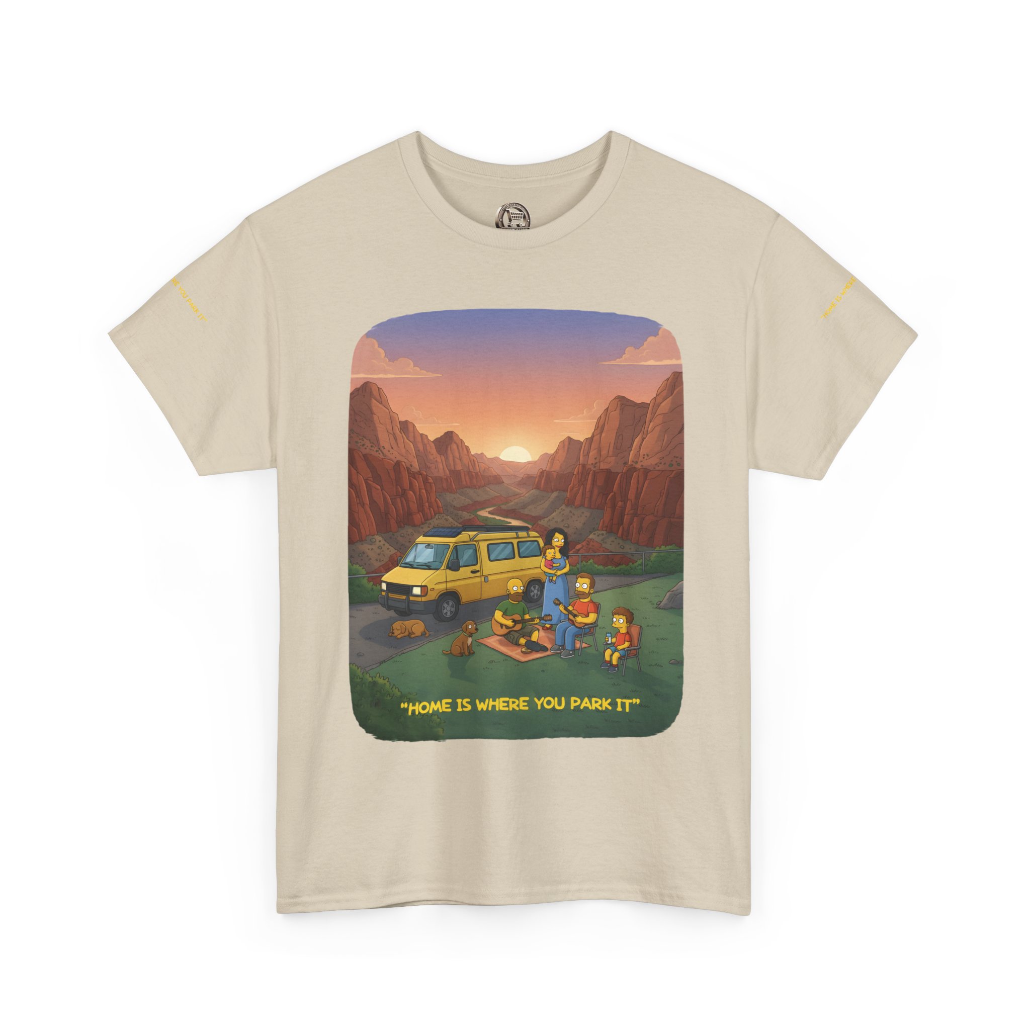 Unisex Heavy Cotton Tee — "Home Is Where You Park It" Design Sitcom-Line