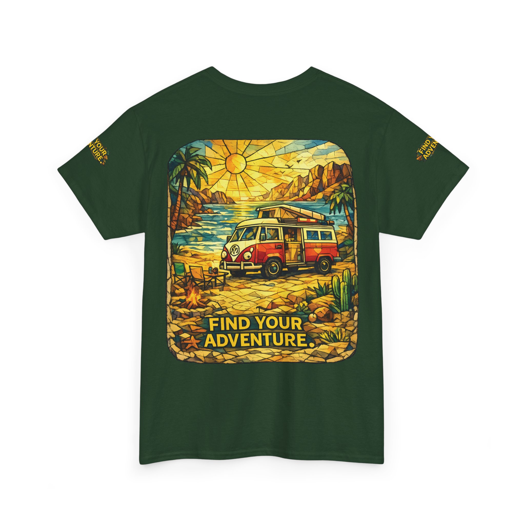 Unisex Heavy Cotton Tee — "Find Your Adventure" Design Cubic-Line