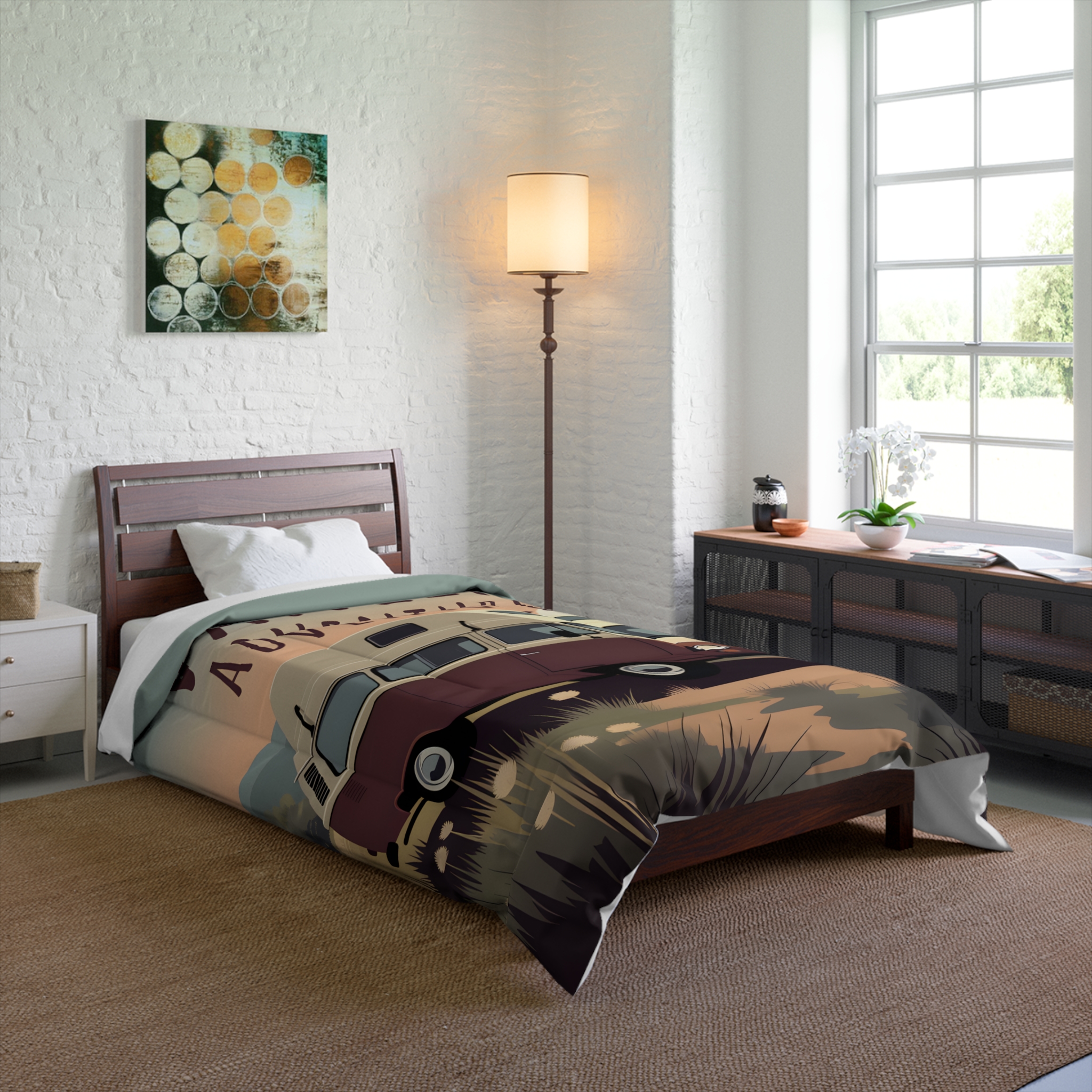 9855592886911336557_2048.jpeg Comforter — "Vanlife Adventures" Retro Camper Van Bedding