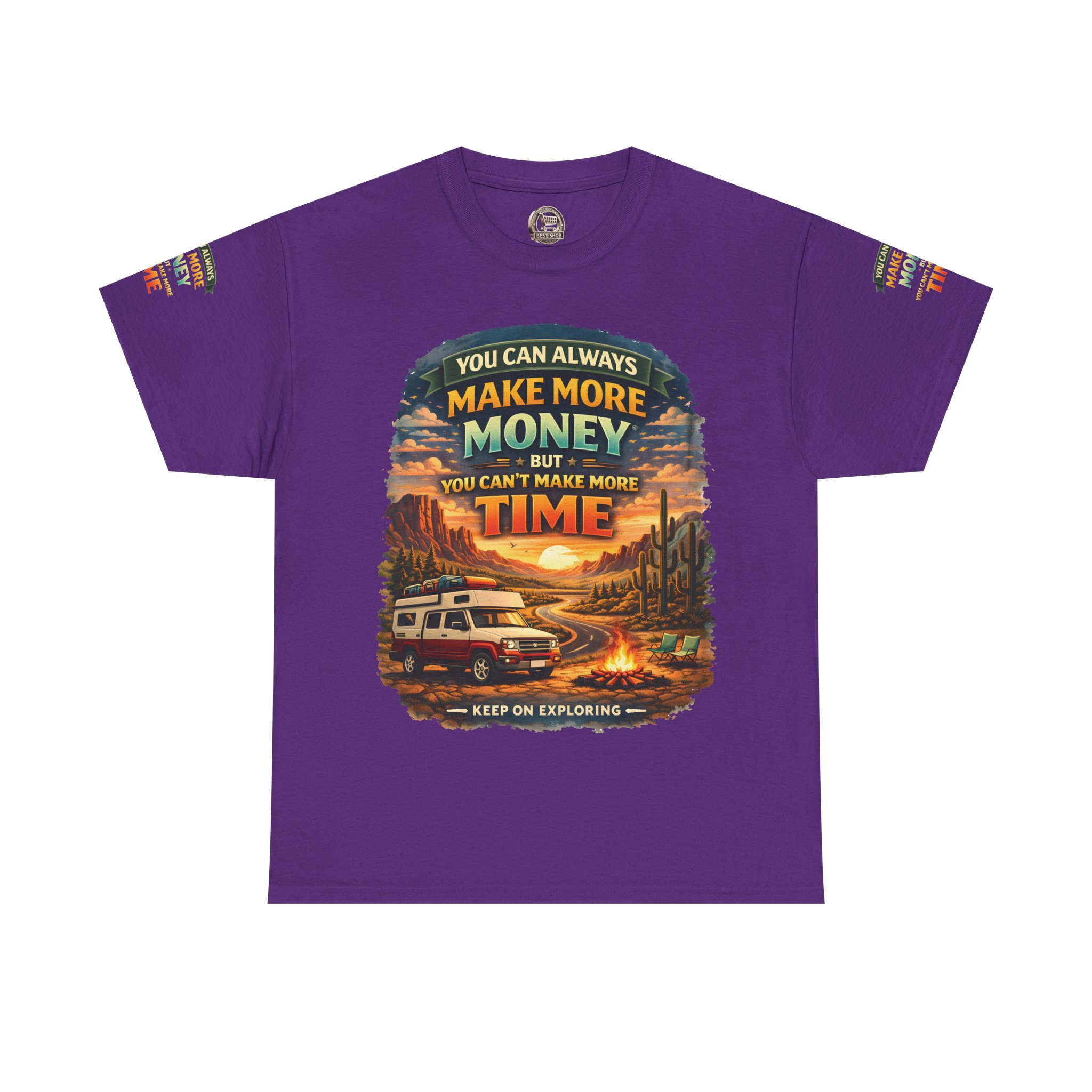 Unisex Heavy Cotton Tee — "You Can Always Make More Money" Design Scenic-Line