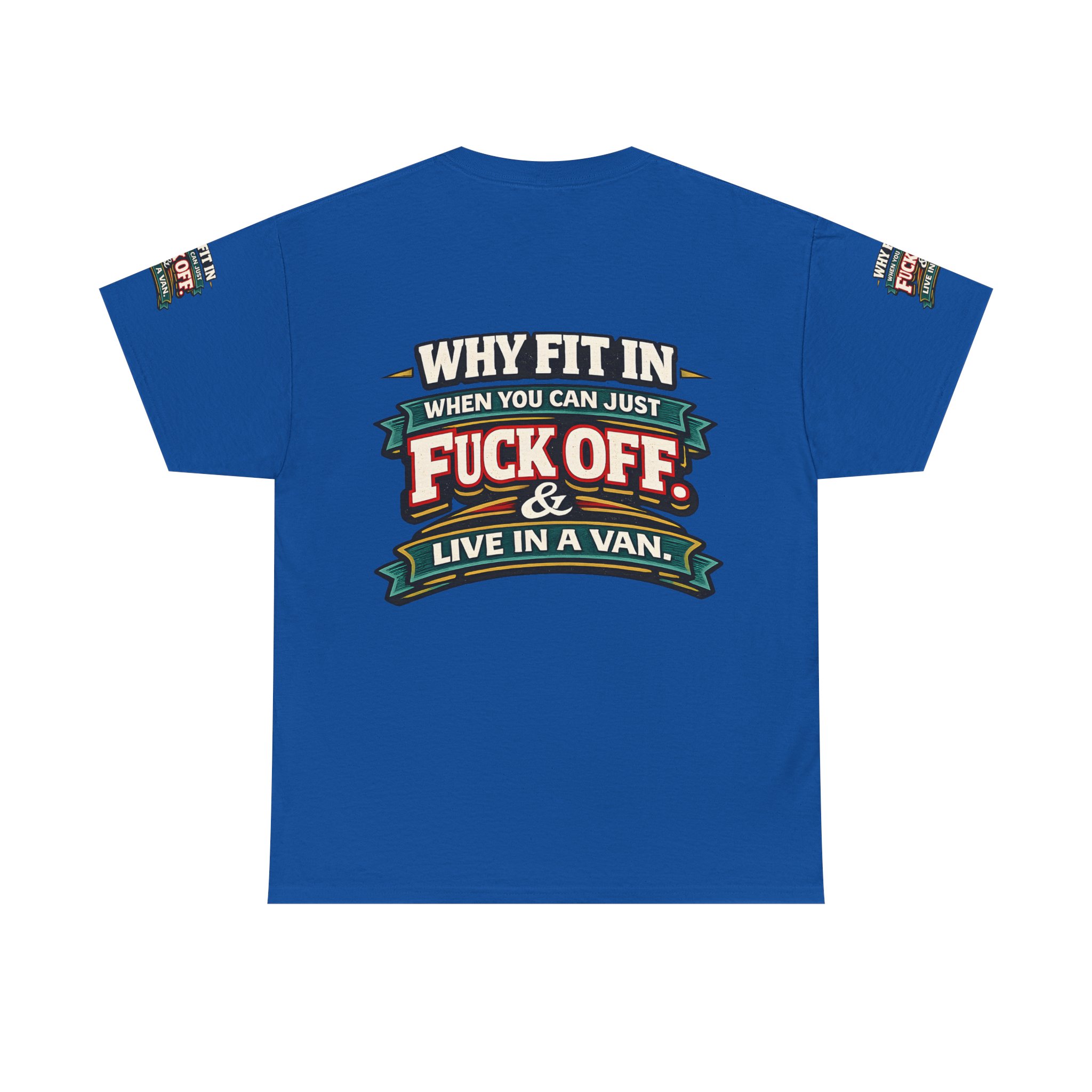 Unisex Heavy Cotton Tee — "Why Fit In" Design F**K-Line