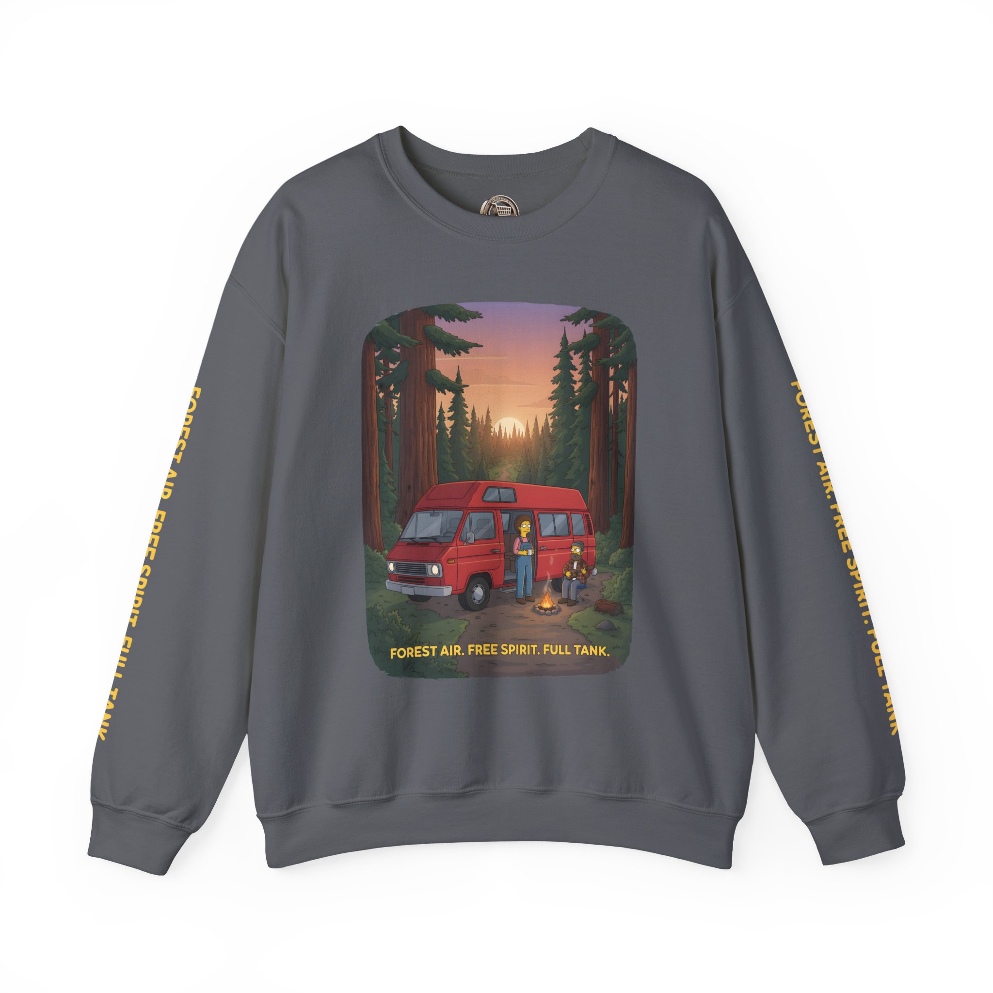 9863910960090605460_2048.jpeg Unisex Heavy Blend™ Crewneck Sweatshirt — "Forest Air Free Spirit Full Tank" Design Sitcom-Line