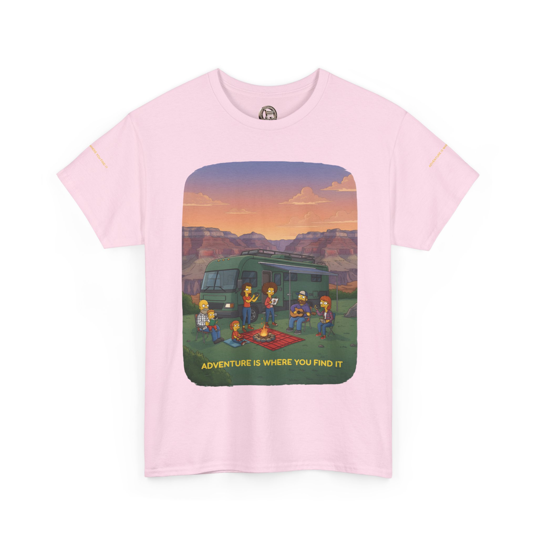 Unisex Heavy Cotton Tee — "Adventure Is Where You Find It" Design Sitcom-Line