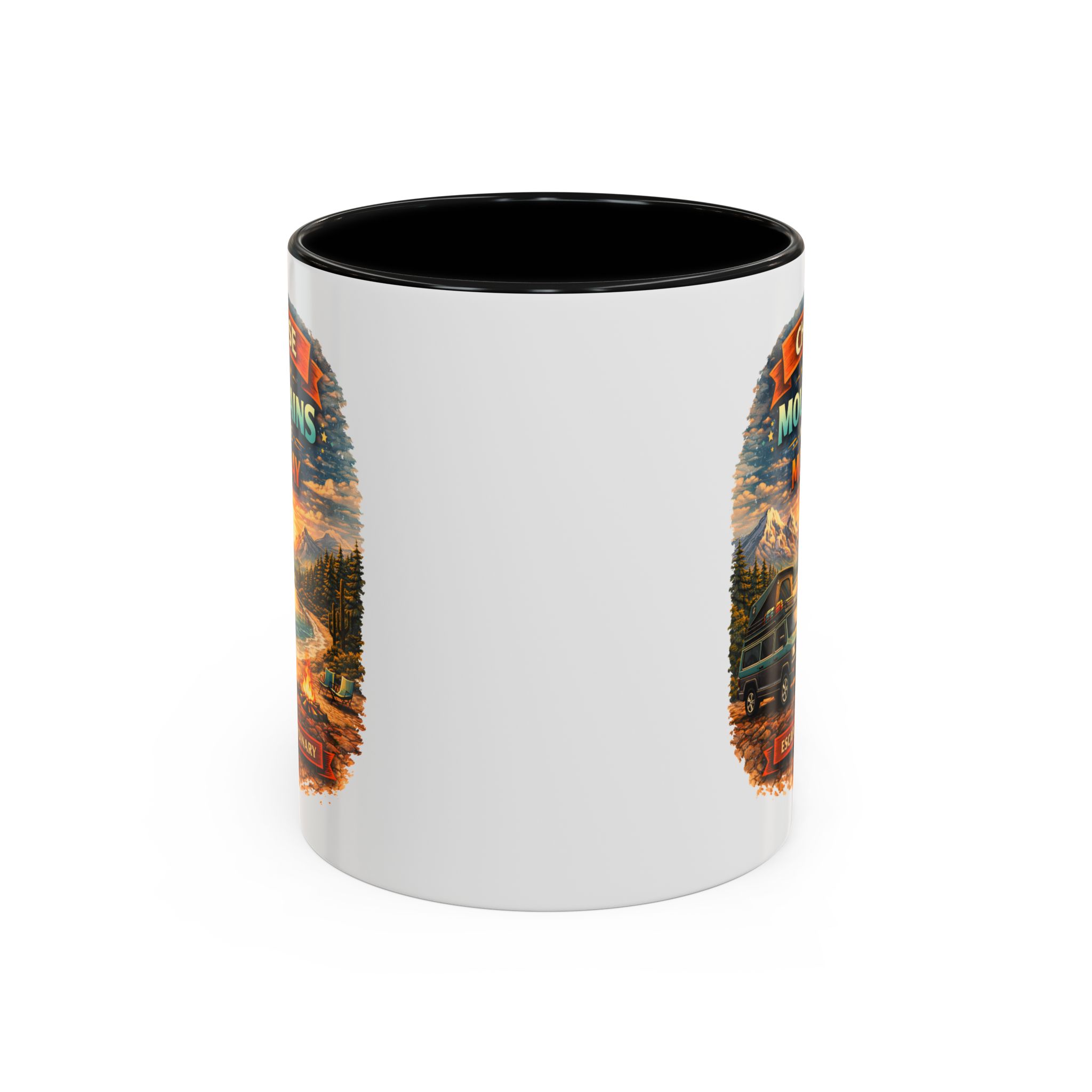 Accent Coffee Mug (11, 15oz) — "Choose The Mountens" Design Scenic-Line