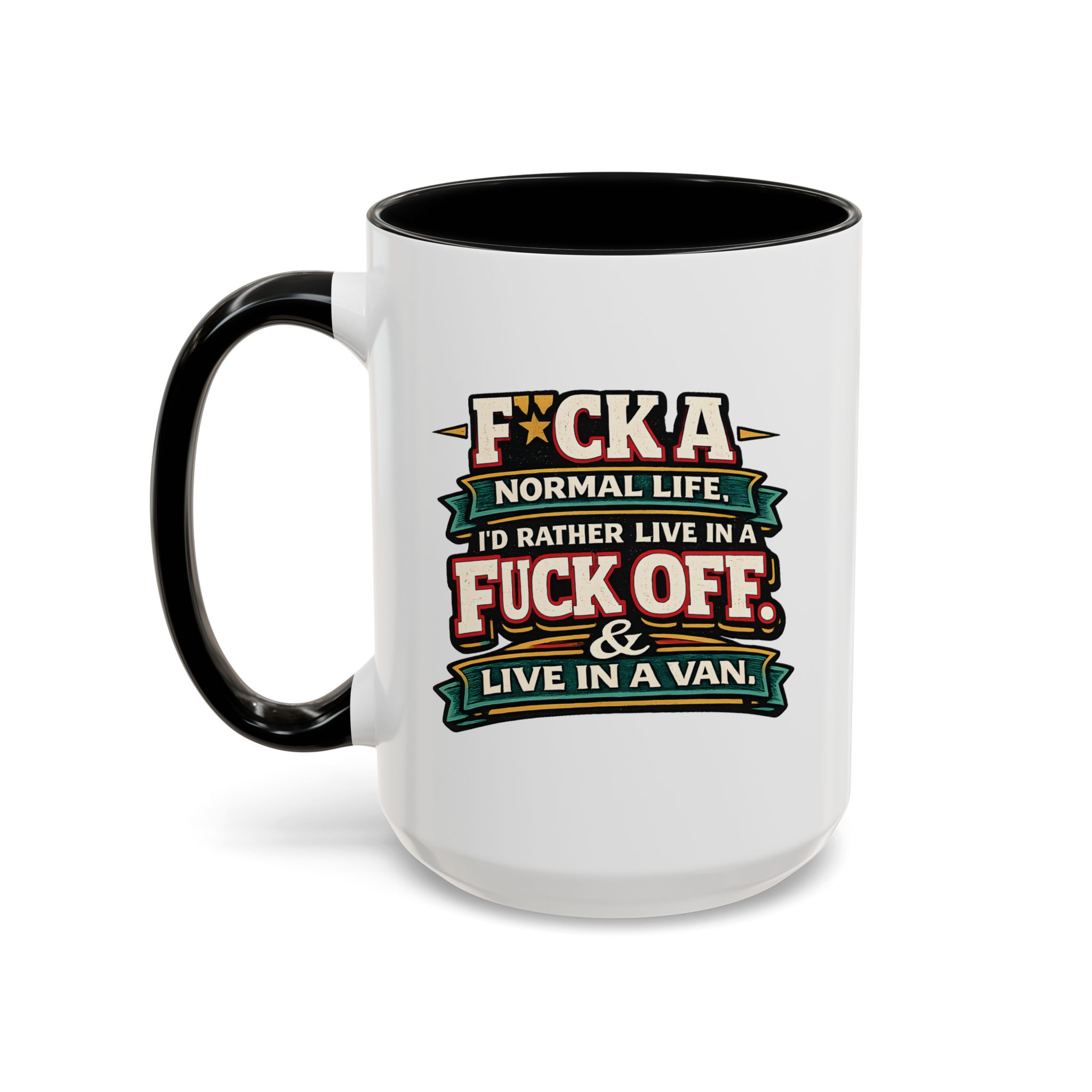 9881032034235956188_2048.jpeg Accent Coffee Mug (11, 15oz) — "Fuck A Normal Life" Design F**K-Line