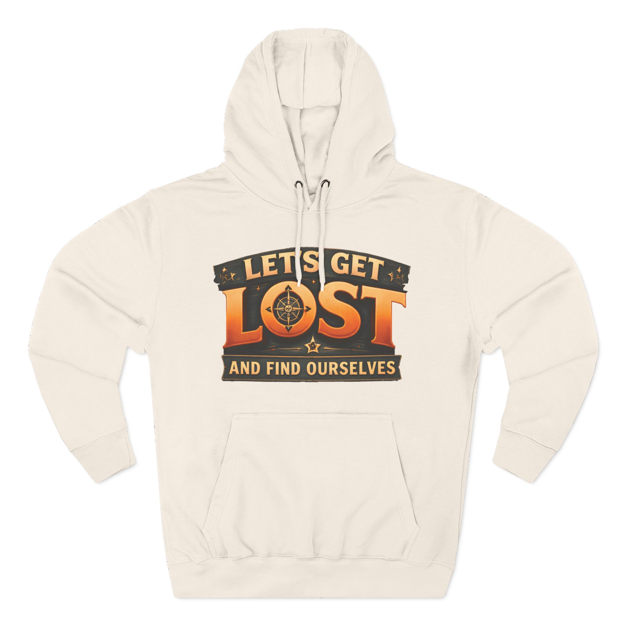 Three-Panel Fleece Hoodie - "Let´s Get Lost And Found Ourselfs" Design Scenic-Line