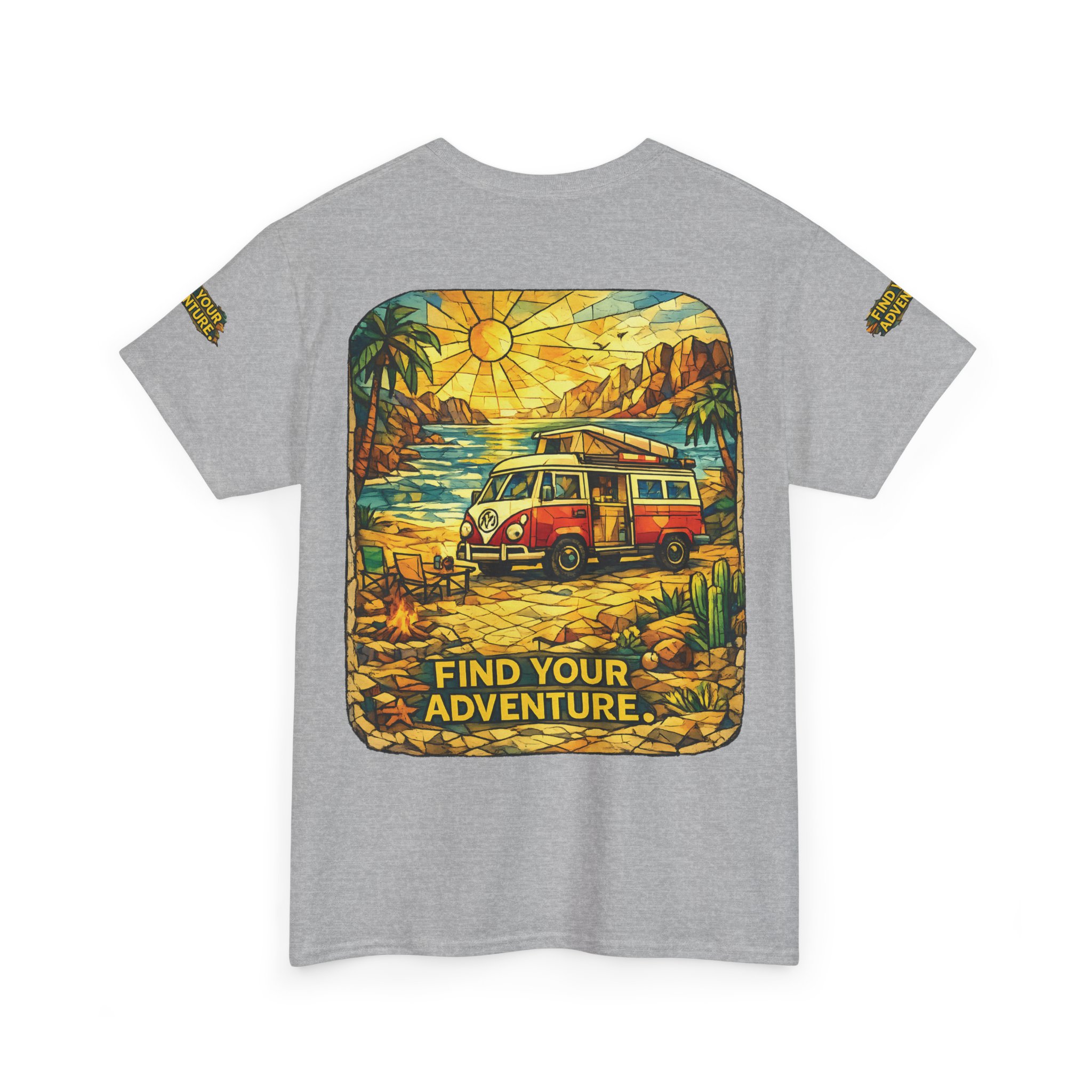 Unisex Heavy Cotton Tee — "Find Your Adventure" Design Cubic-Line