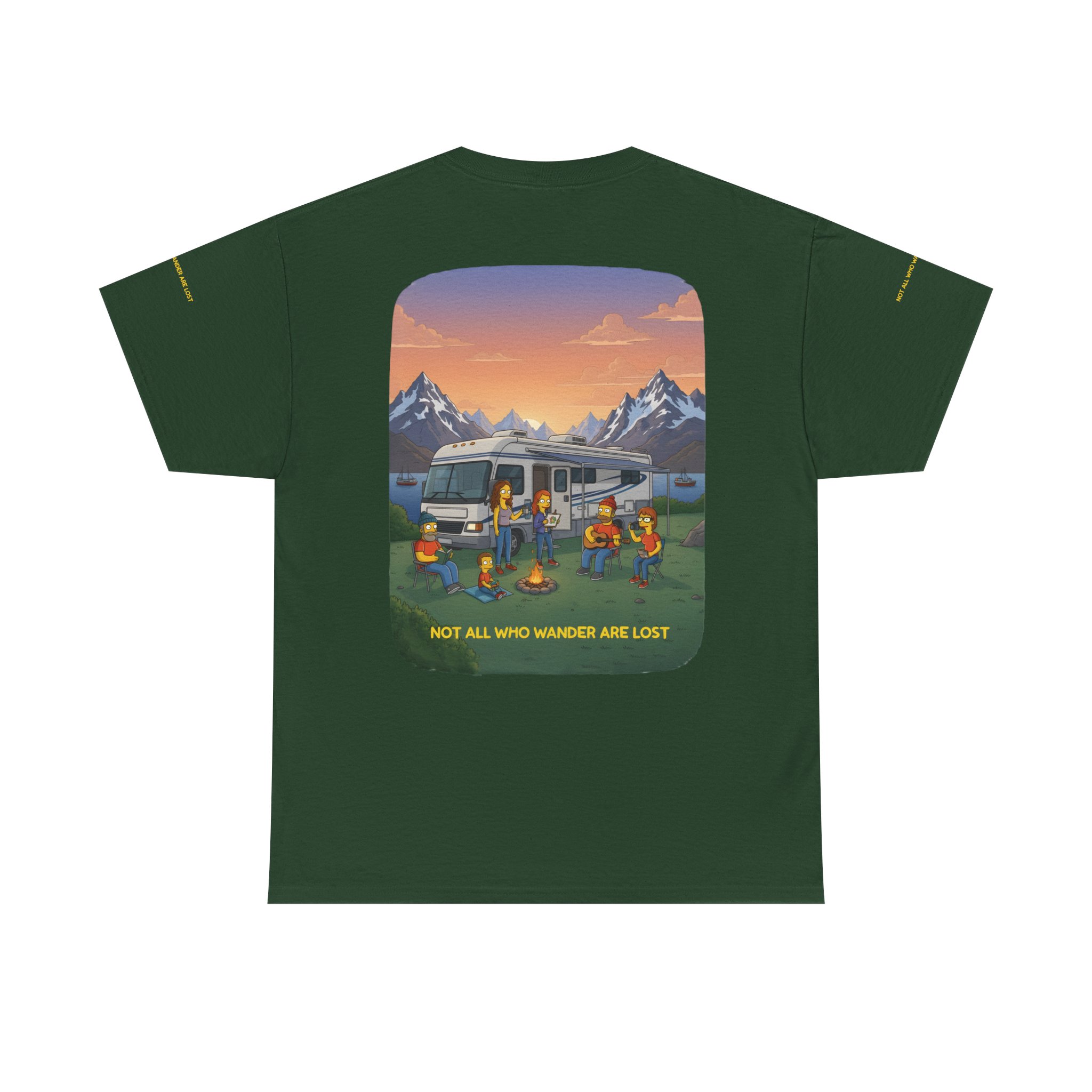 Unisex Heavy Cotton Tee — "Not All Who Wander Are Lost" Design Sitcom-Line