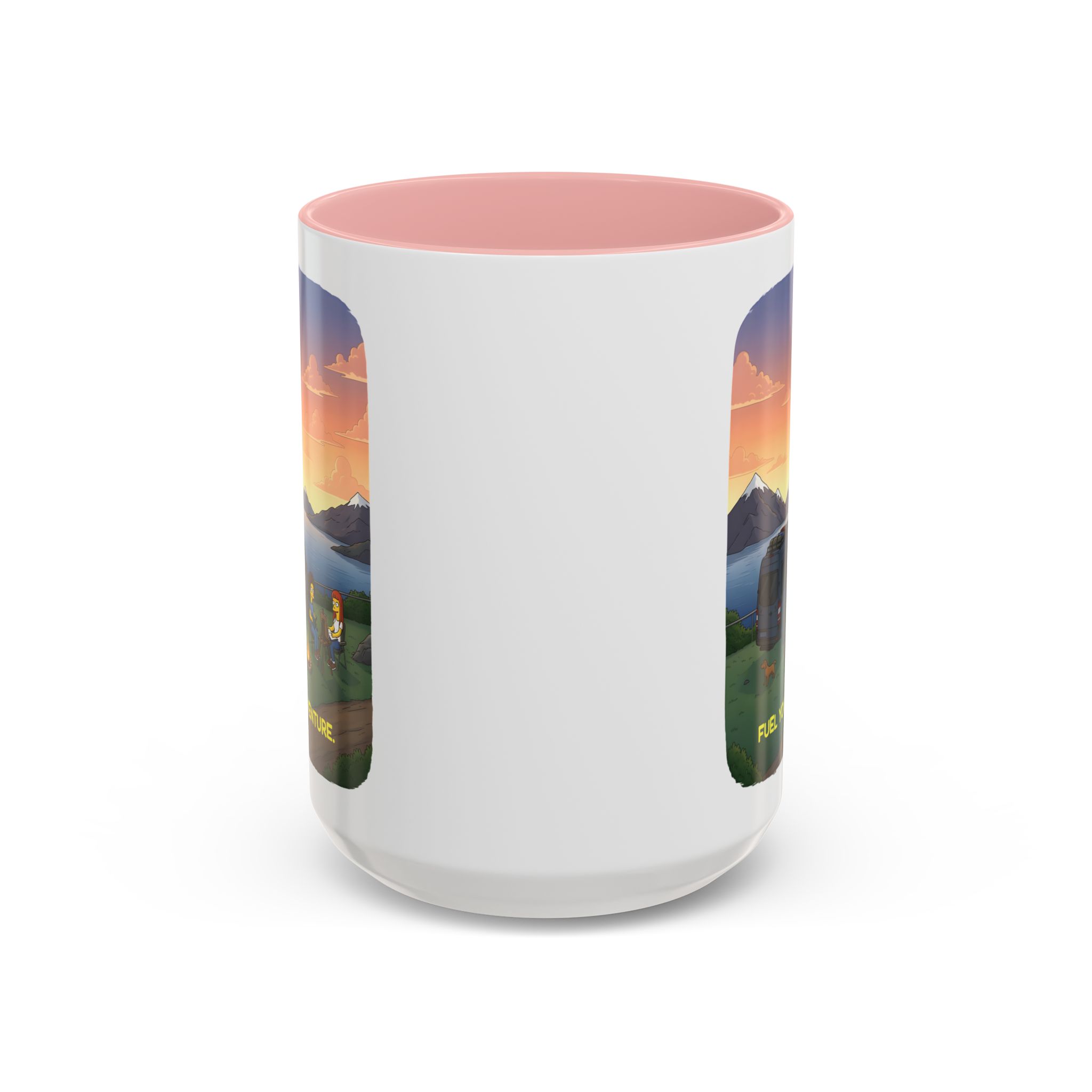 Accent Coffee Mug (11, 15oz) — "Fuel Your Adventure" Design Sitcom-Line