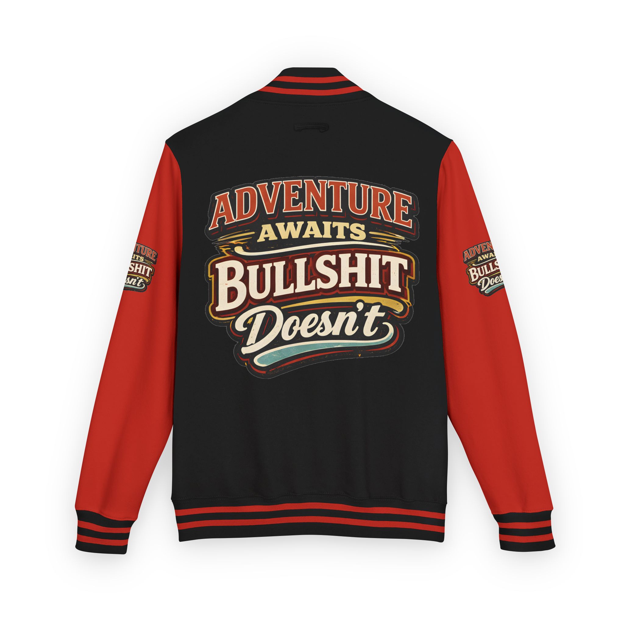 Unisex Heavyweight Letterman Jacket — "Adventure Awaits" Design F**K-Line