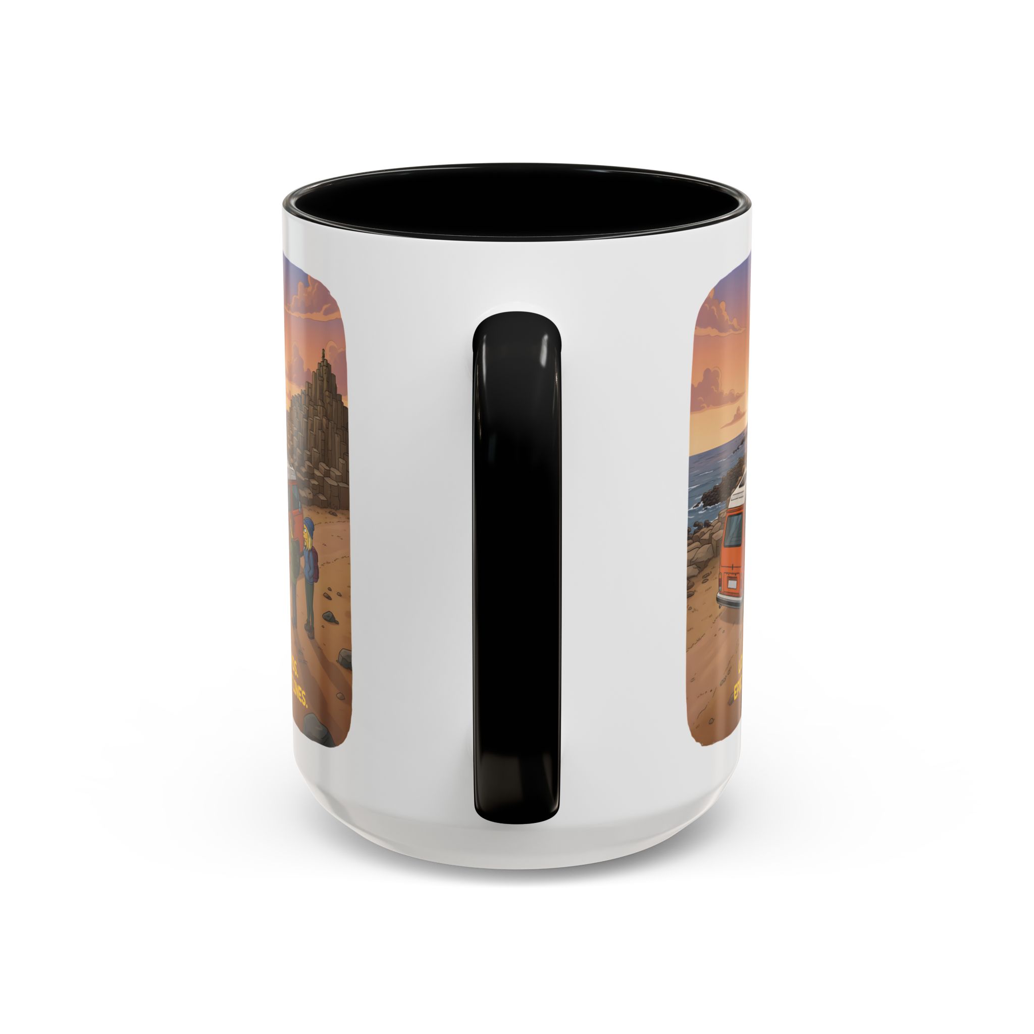 Accent Coffee Mug (11, 15oz) — "Lost Roads Epic Coastlines" Design Sitcom-Line