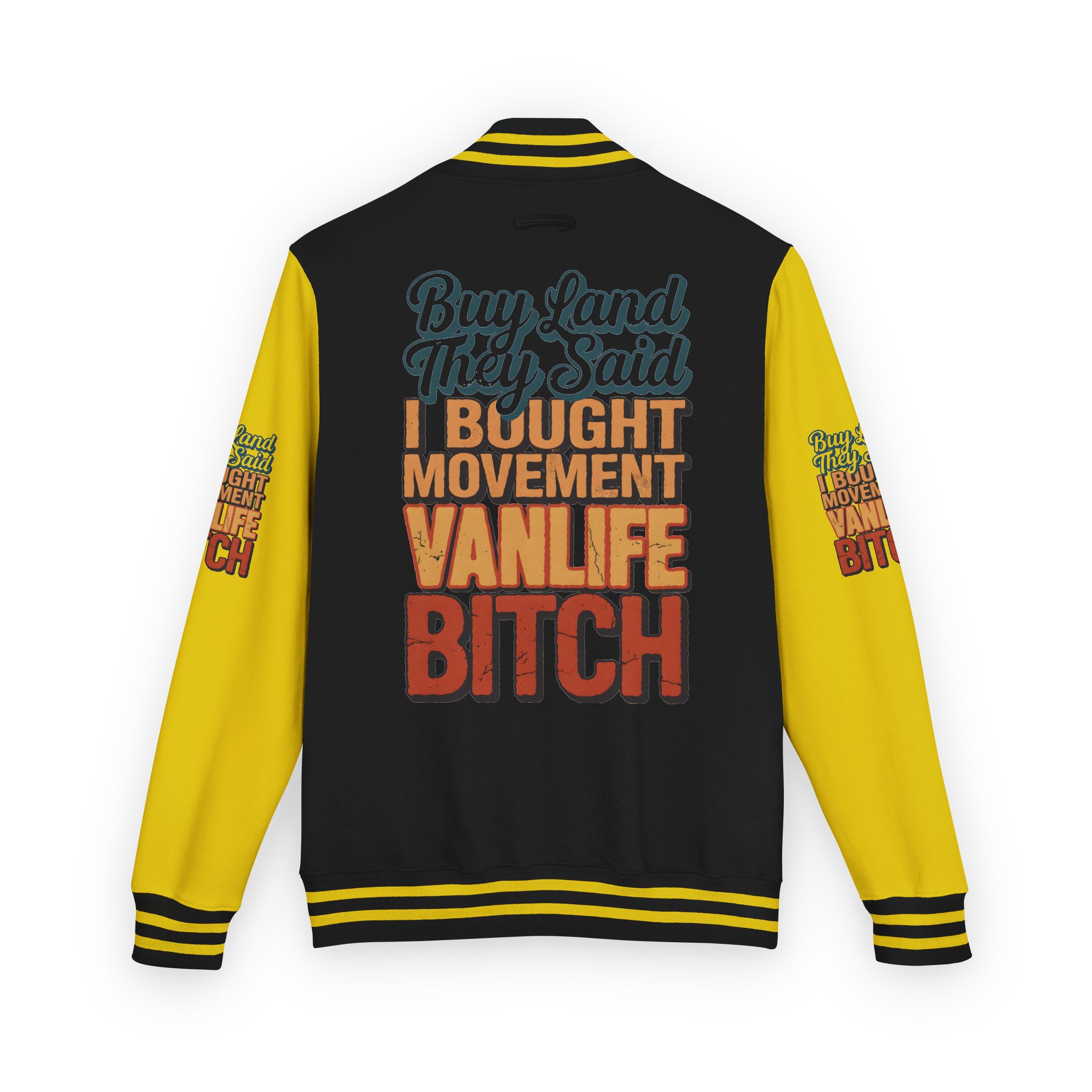 9910462486870356346_2048-1.jpeg Unisex Heavyweight Letterman Jacket — "Buy Land They Said" Design F**K-Line