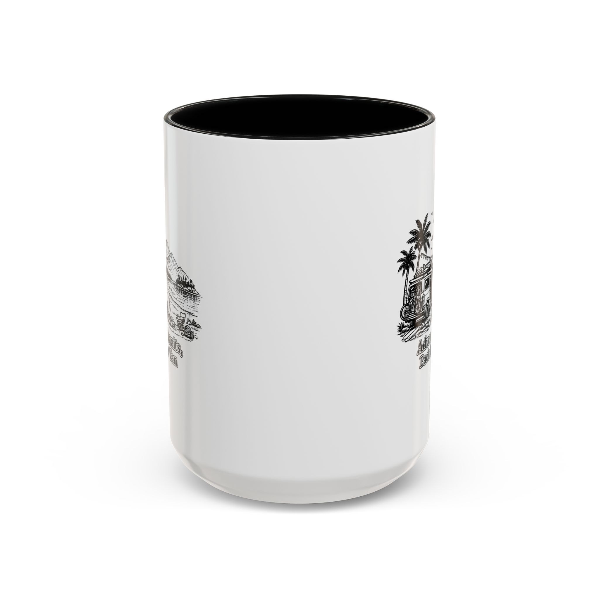9914411121805766432_2048.jpeg Accent Coffee Mug (11, 15oz) — "Adventure Awaits,Pack Up The Van" Design Minimal-Line