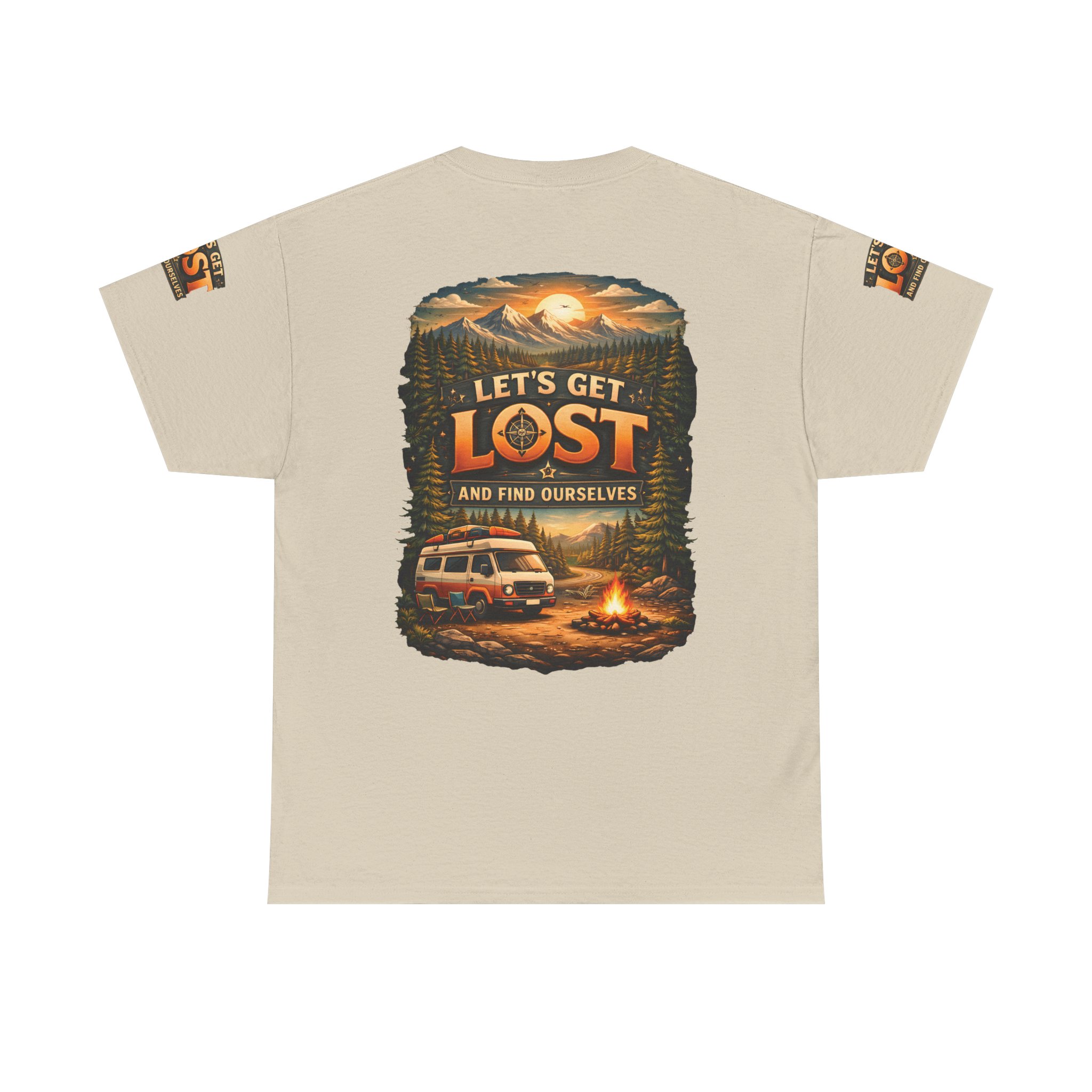 Unisex Heavy Cotton Tee — "Let´s Get Lost And Found Ourselfs" Design Scenic-Line