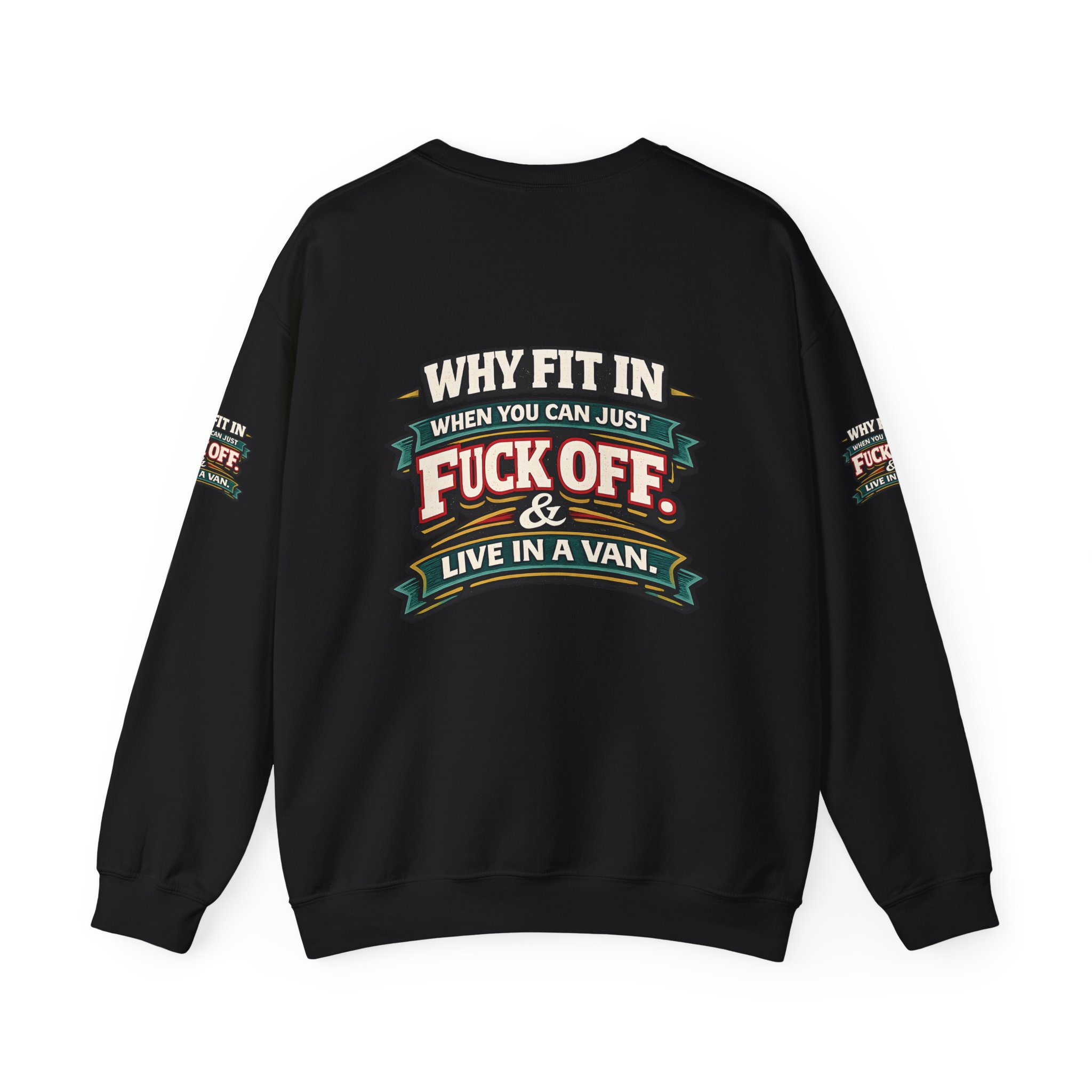 Unisex Heavy Blend™ Crewneck Sweatshirt — "Why Fit In" Design F**K-Line