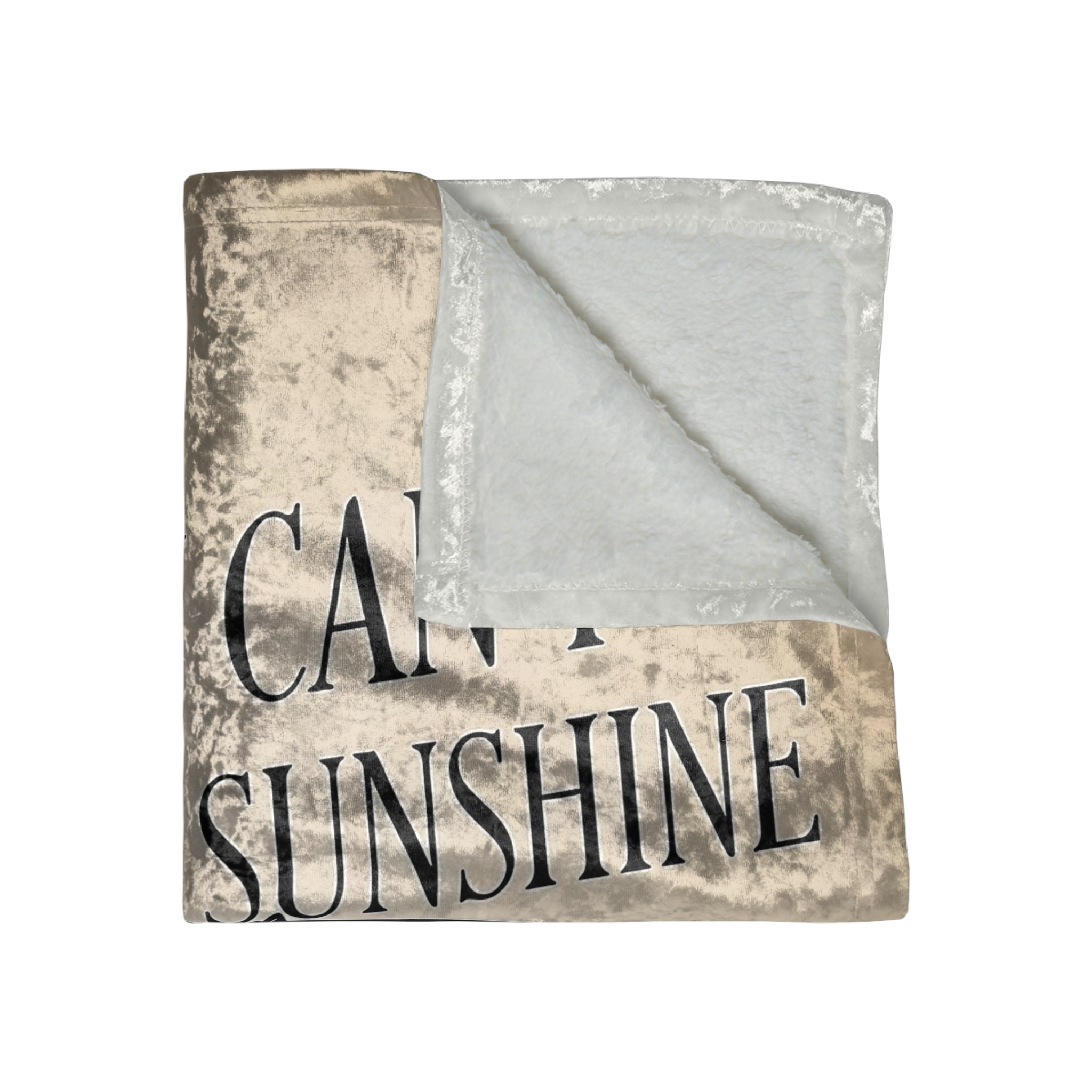 Crushed Velvet Blanket - Vintage Camper "If You Can't Find The Sunshine, Be The Sunshine" Cozy Throw