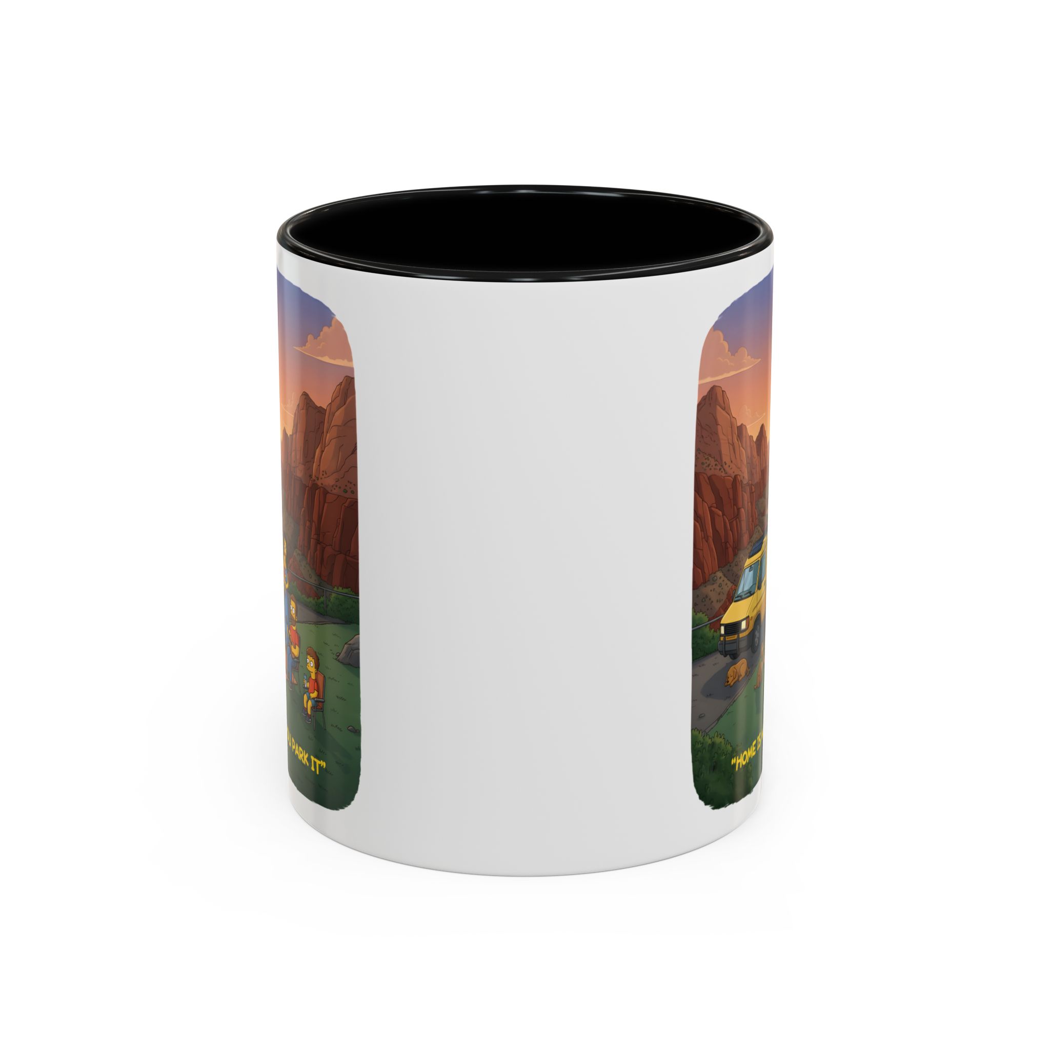 Accent Coffee Mug (11, 15oz) — "Home Is Where You Park It" Design Sitcom-Line