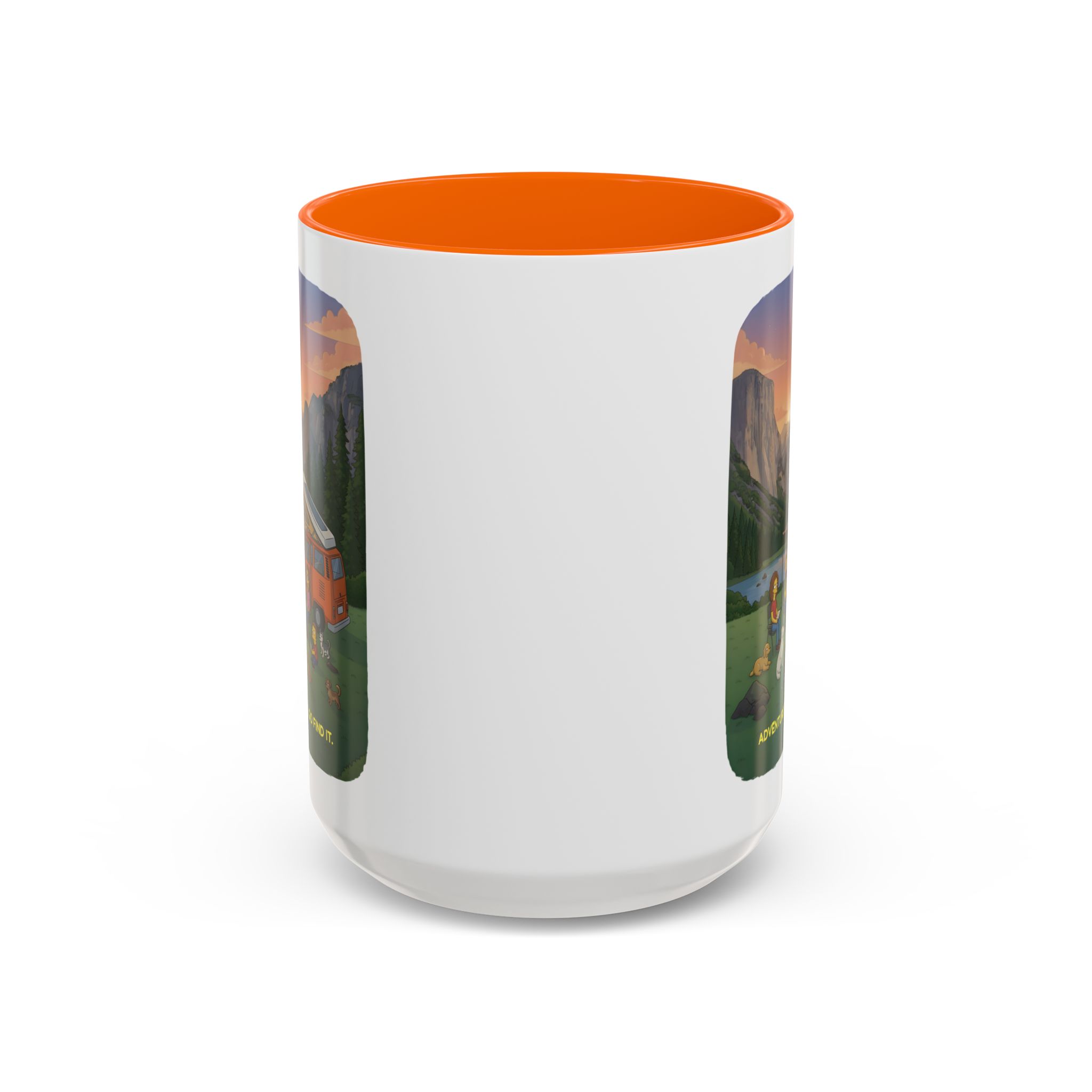 Accent Coffee Mug (11, 15oz) — "Adventure Awaits-Go Find It"" Design Sitcom-Line