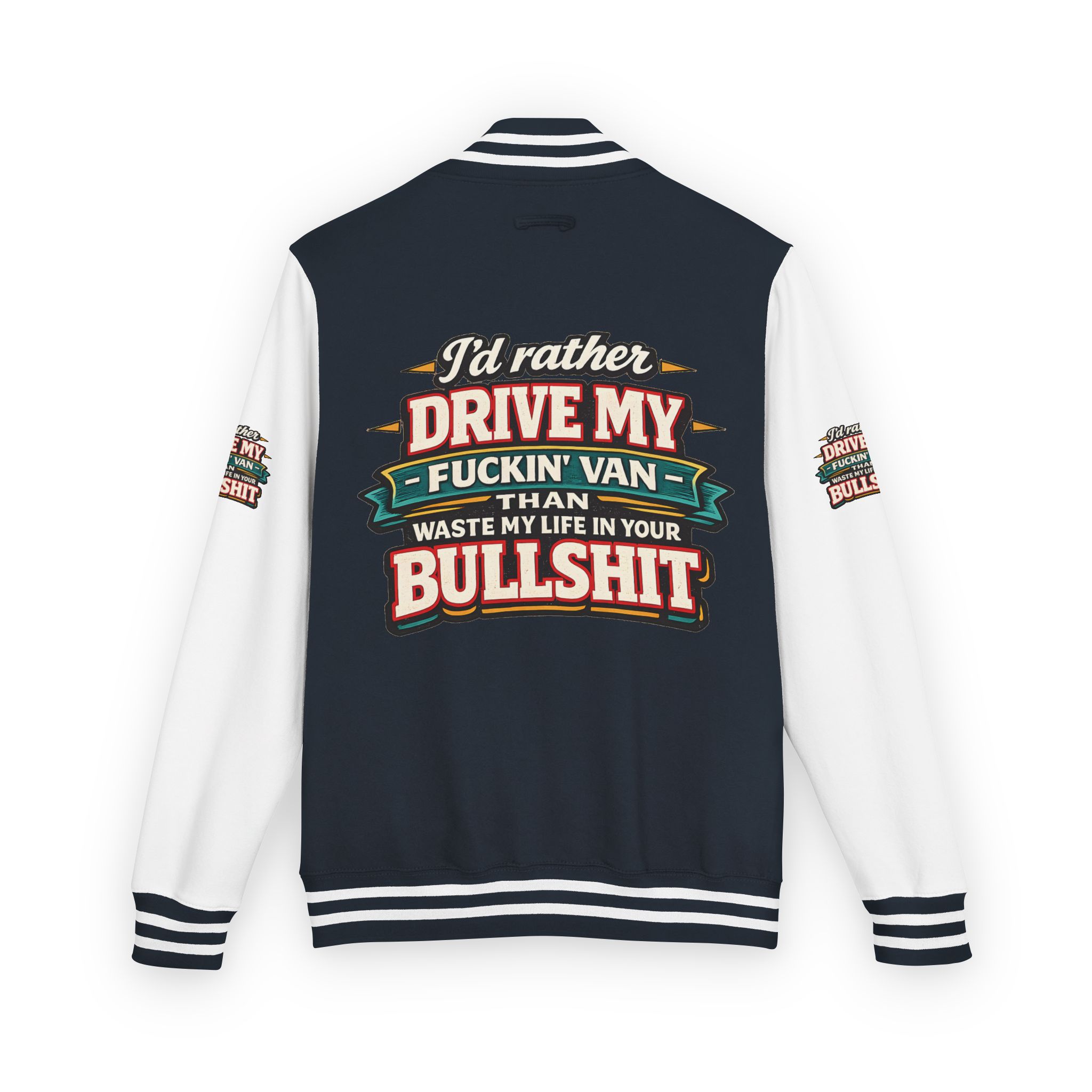 9936062796626537395_2048-1.jpeg Unisex Heavyweight Letterman Jacket — "I´d Rather Drive My Fucking Van" Design F**K-Line